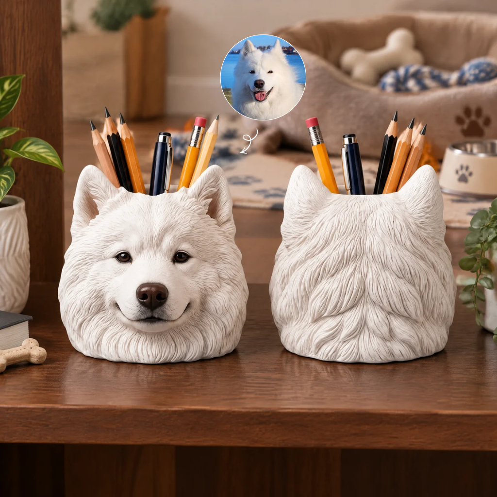 Custom Dog Pen Holder With Photo, Personalized Pet Desk Organizer, Gift for Dog Lovers and Pet Parents hn06102026