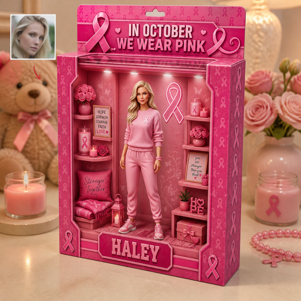 Custom Photo Name Pink Box Plaque, Personalized Friendship Keepsake Display, Gift for Friends hn11082026