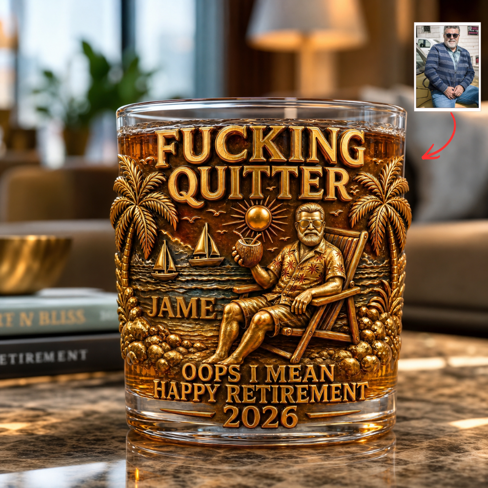 Custom Funny Retirement Whiskey Glass - Personalized Fucking Quitter Gag Gift