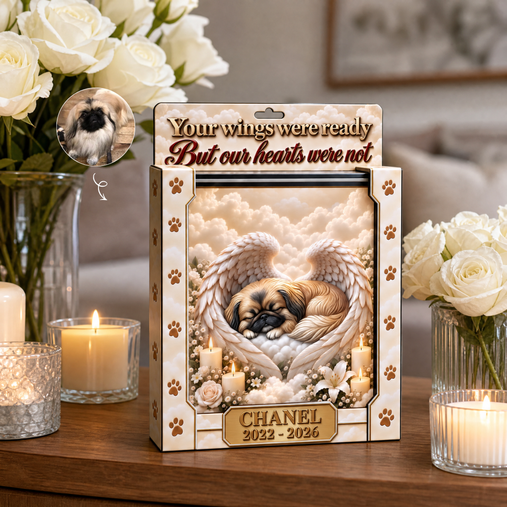 Custom Memorial Dog Box Plaque With Photo and Name, Personalized Pet Remembrance Display, Gift for Pet Lovers and Dog Parents hn14092026