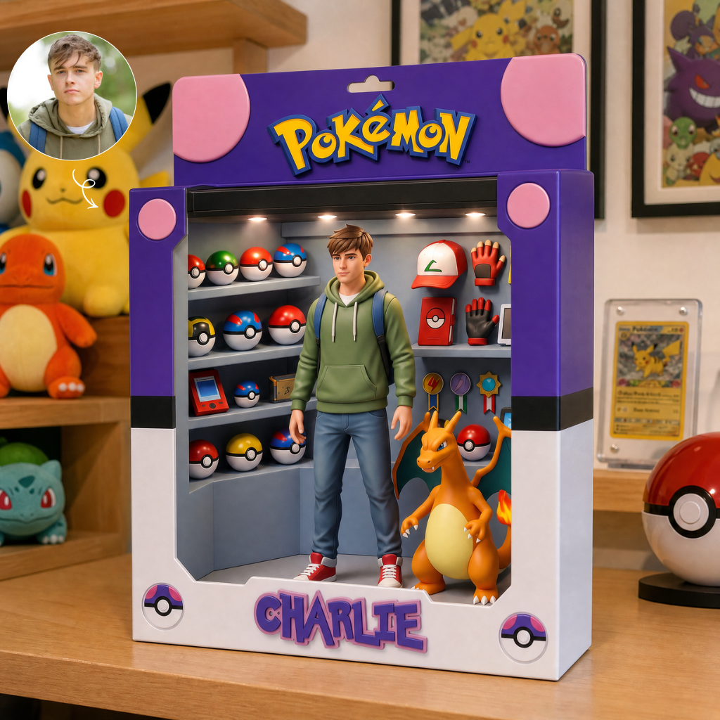 Custom Monster Trainer Box Plaque With Photo and Name, Personalized Gaming Collectible Decor, Gift for Game Fans and Collectors hn22092026