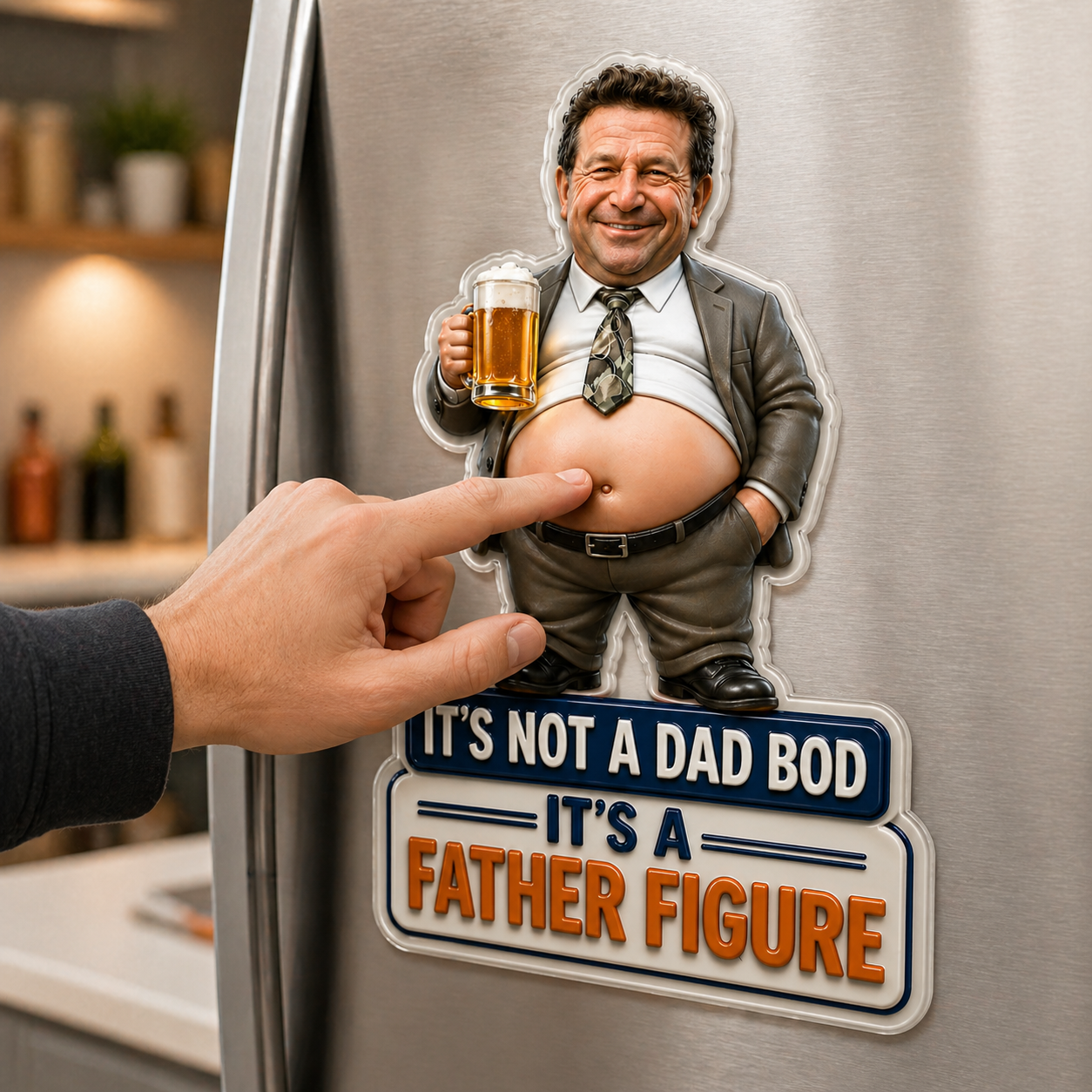 Custom Photo Acrylic Fridge Magnet for Dad – Personalized Funny Dad Gift, Unique Father’s Day Gift, Custom Dad Photo Magnet