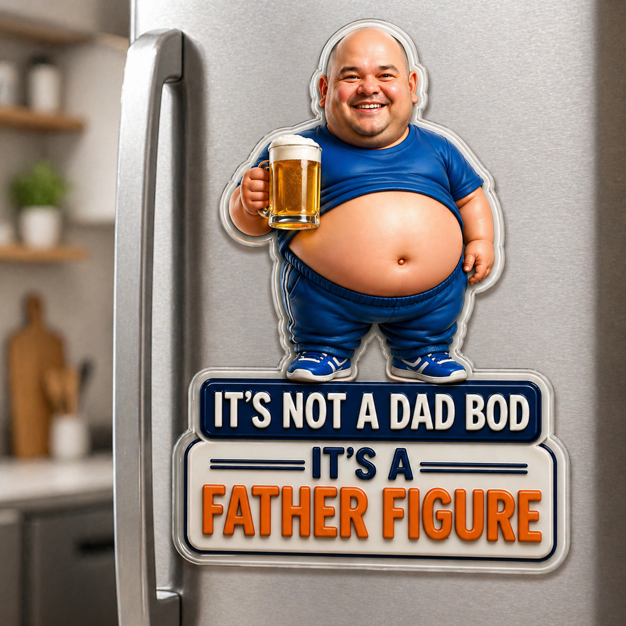 Custom Photo Acrylic Fridge Magnet for Dad – Personalized Funny Dad Gift, Unique Father’s Day Gift, Custom Dad Photo Magnet