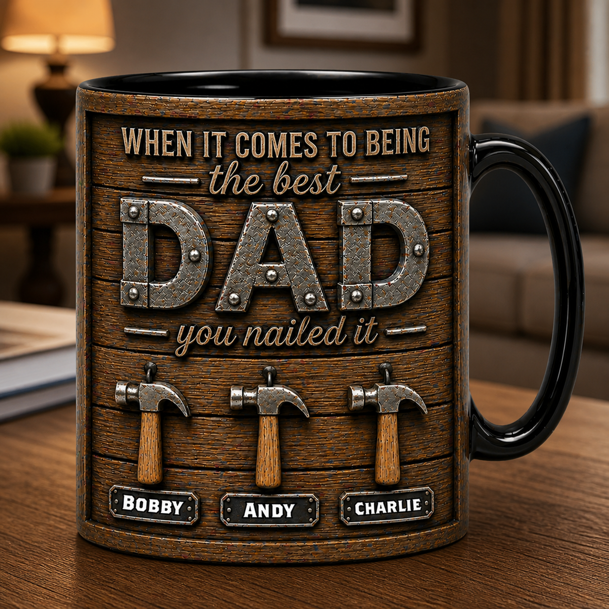 Funny Dad Mug, You Nailed It Hammer Design, Gift for Dad, Father’s Day Coffee Mug, Best Dad Ever Mug