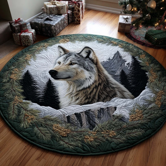 Forest Wild Wolf Quilted Round Mat GFTOHD12523