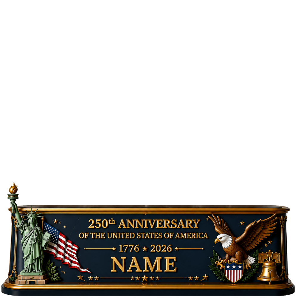 Custom Family House Photo Plaque 4th Of July Patriotic Family Gift Personalized American Home Decor Independence Day Keepsake Gift For Family USA Anniversary Plaque