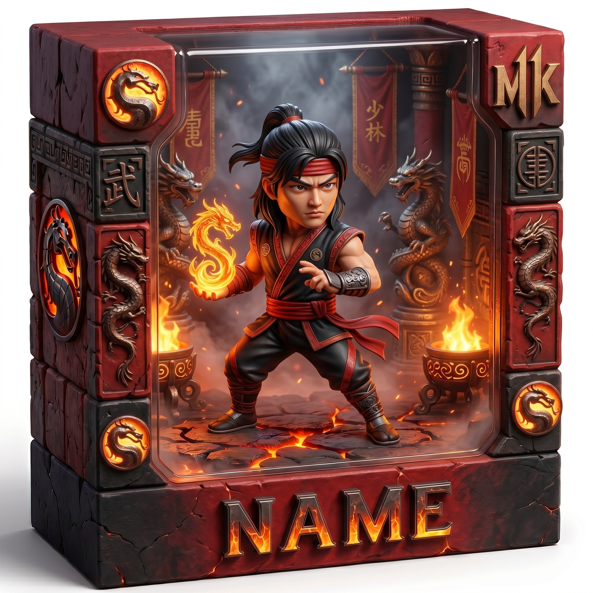 Custom Fighting Game Photo Plaque, Personalized Gamer Fan Gift, Custom Action Figure Display Plaque, Gaming Room Decor, Personalized Gift for Game Fans