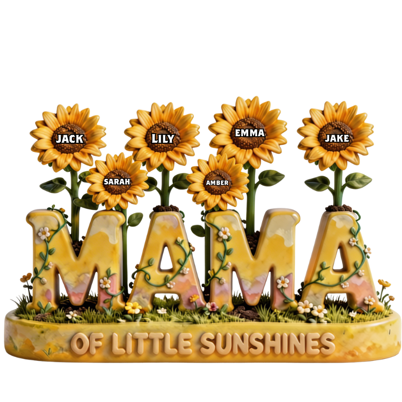 We Love You Mom Plaque – Personalized Family Hands Heart Sign – Custom Name Gift (Copy)