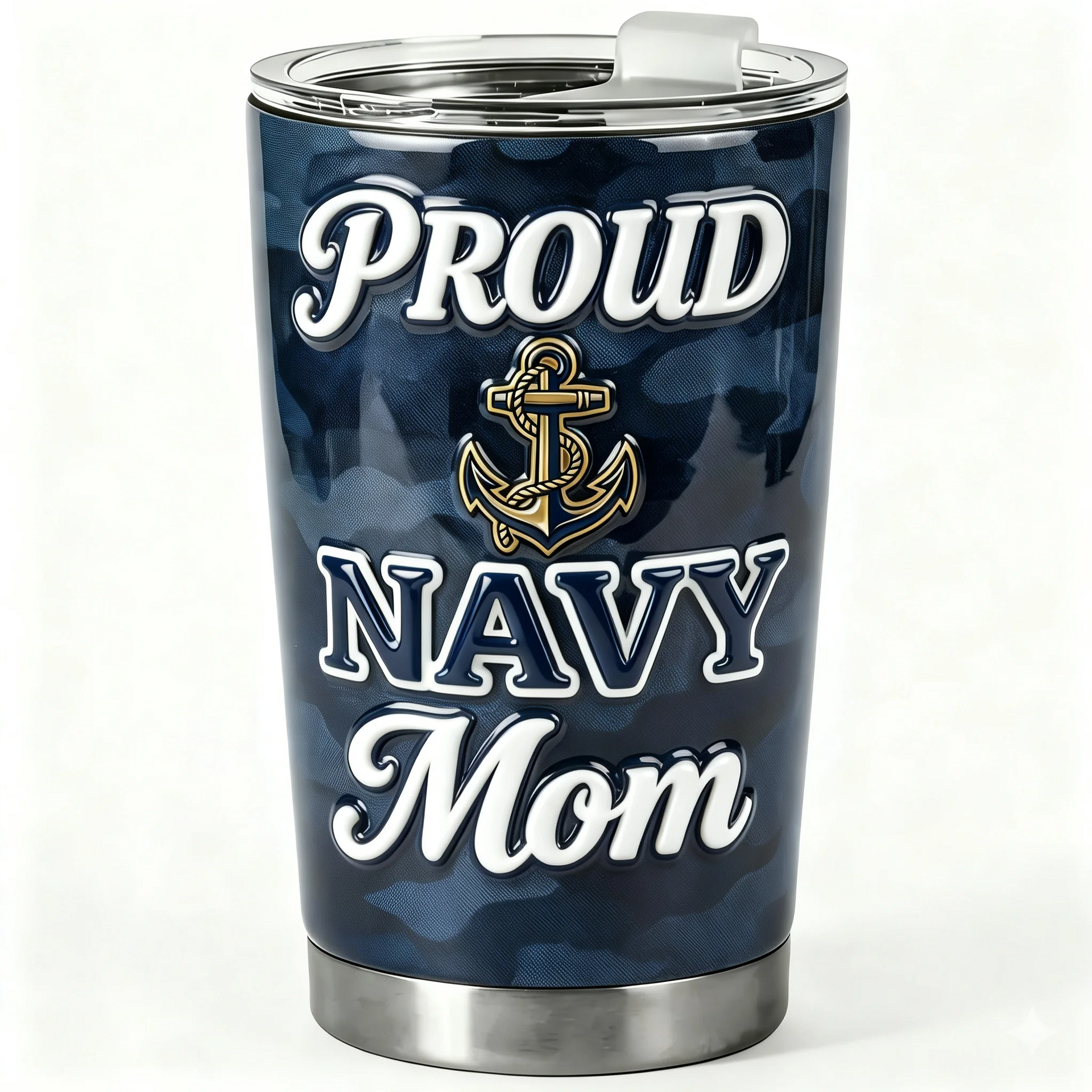 Personalized  Mom Tumbler 20oz – Proud Military  Mom Gift, Custom Military Mom Cup with Name, Veteran Mom Gift