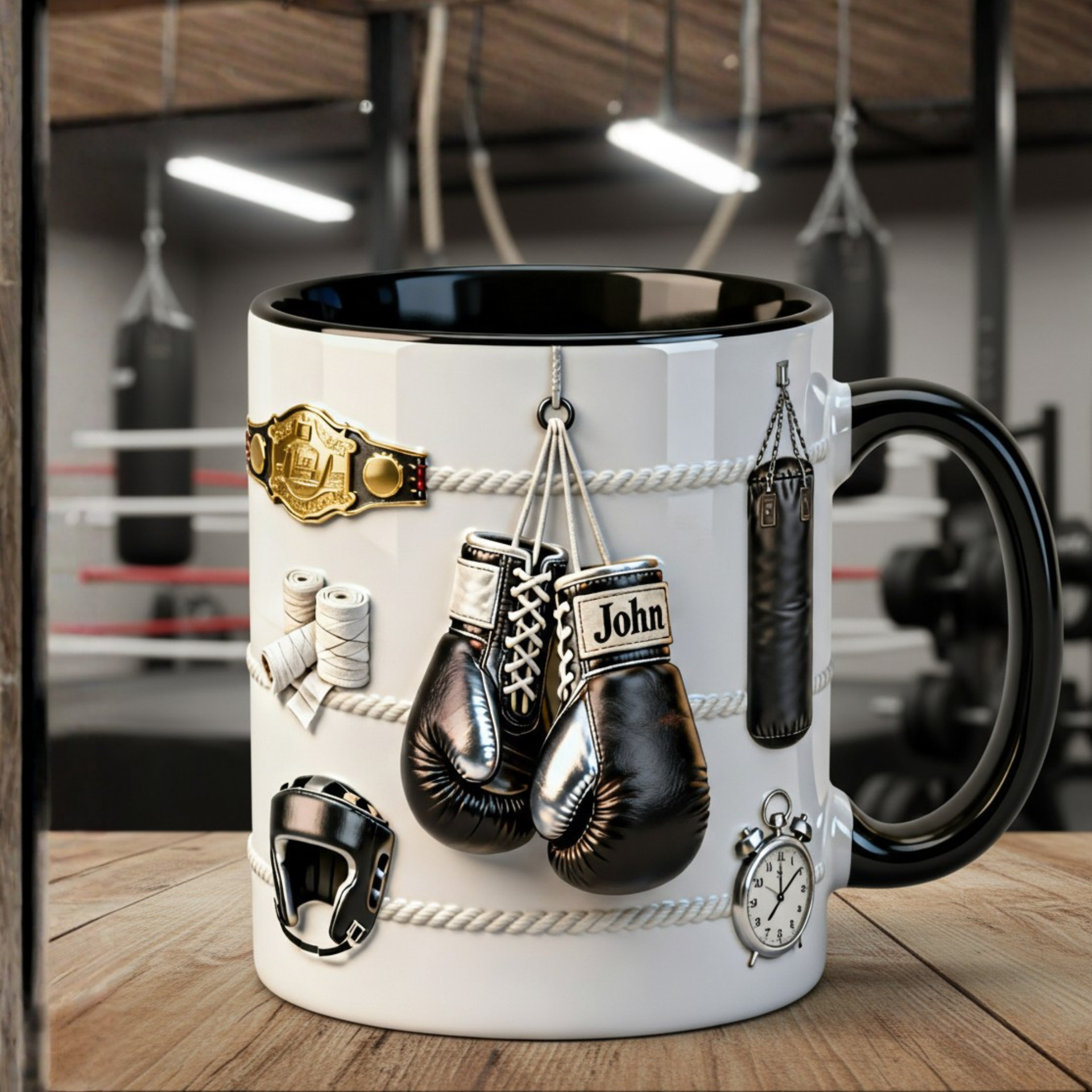 Boxing Fan Lover Custom Name Mug – Unique Gift for Fighters & Boxing Fans