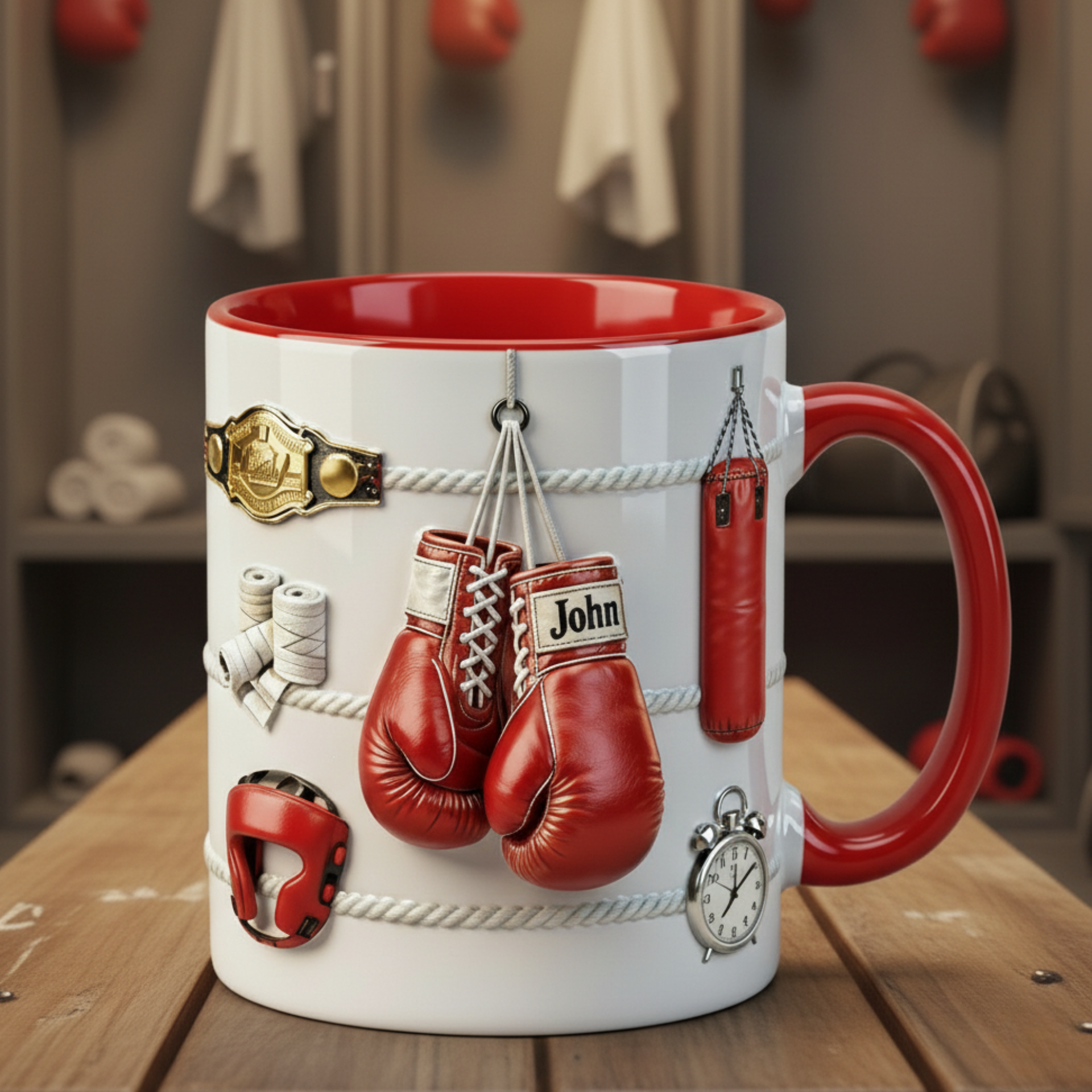 Boxing Fan Lover Custom Name Mug – Unique Gift for Fighters & Boxing Fans