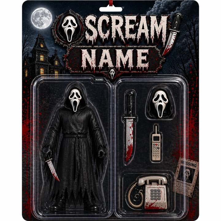 Horror Custom Items Custom Horror Action Figure Plaque – Personalized Scream Style Gift, C