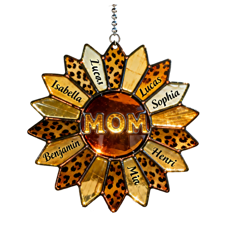 Personalized Sunflower Keychain, Car Hanger for Mom – Mother’s Day Gift