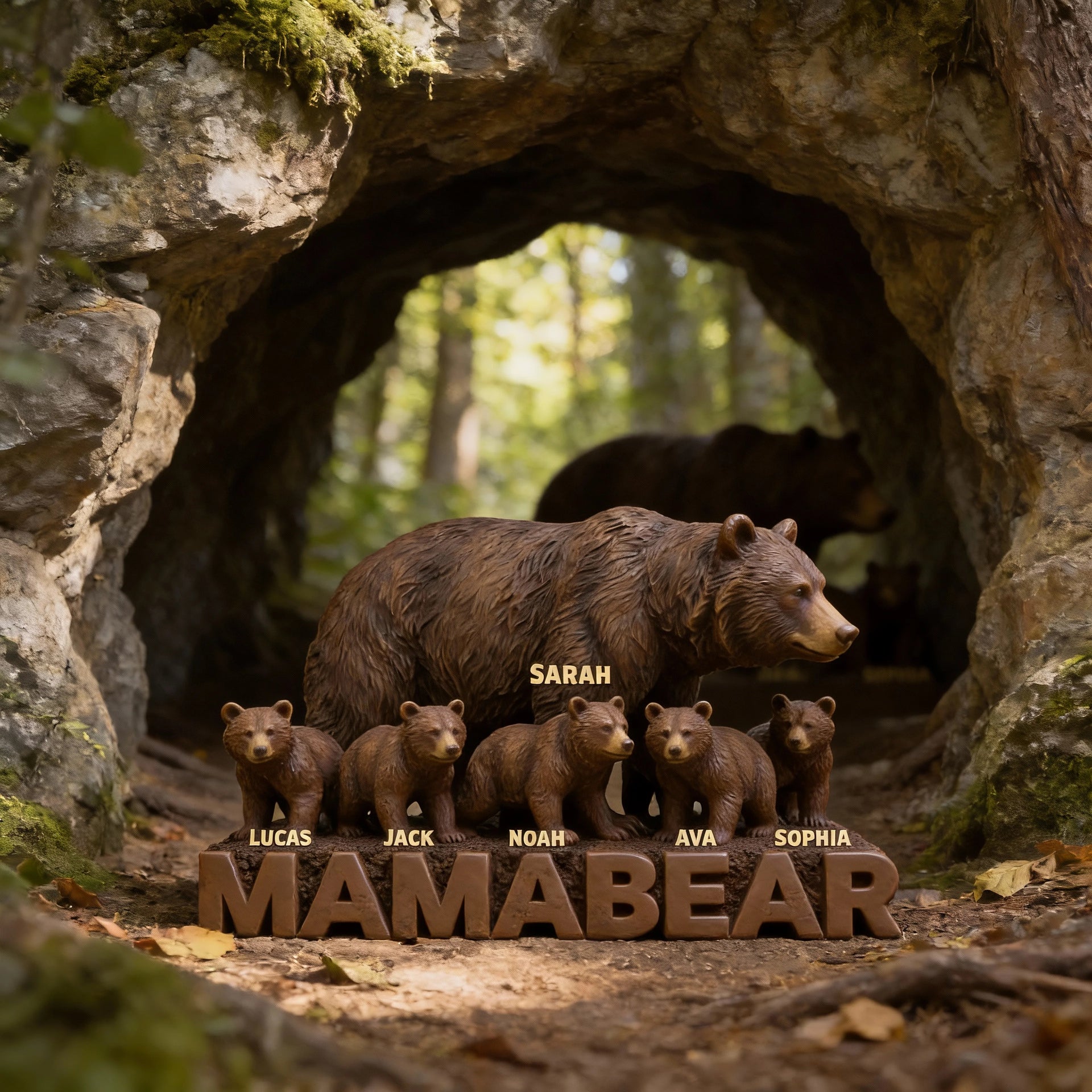 Personalized Mama Bear Family Gift – Custom Names Gift for Mom