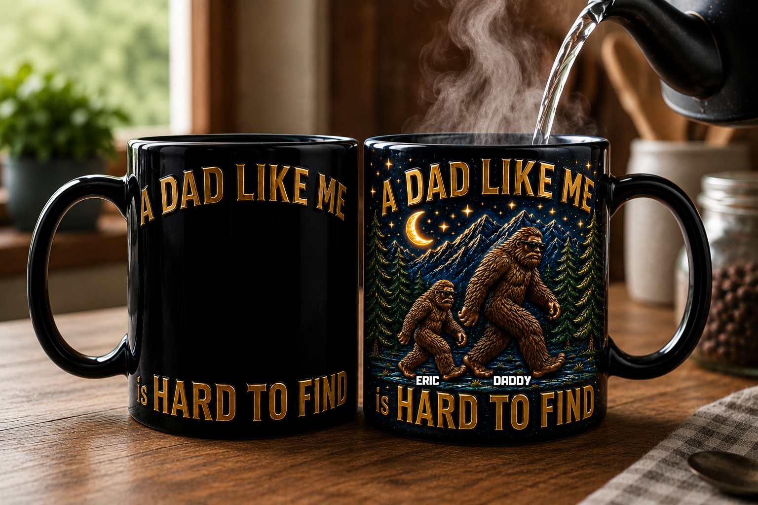 Custom Heat Changing Mug for Dad, Personalized Bigfoot Mug, Funny Dad Gift, Color Changing Coffee Mug, Custom Name Mug, Unique Gift for Father