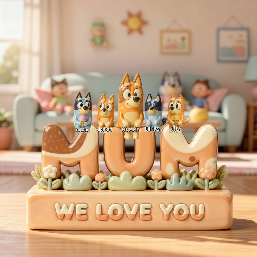 Custom Mom Acrylic Plaque with Children Names – Personalized Cute Family Gift For Mom