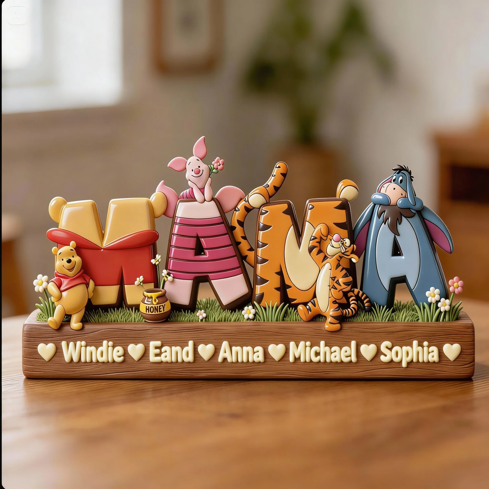 Personalized MOM Acrylic Plaque – Custom Family Name Sign | Gift For Mom