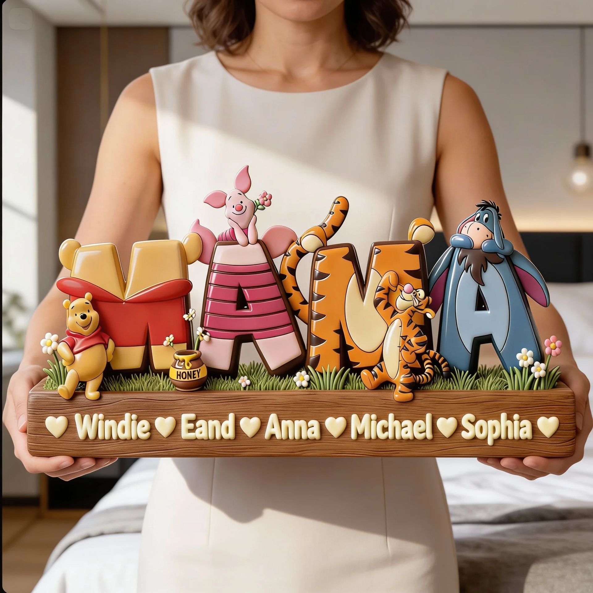 Personalized MOM Acrylic Plaque – Custom Family Name Sign | Gift For Mom