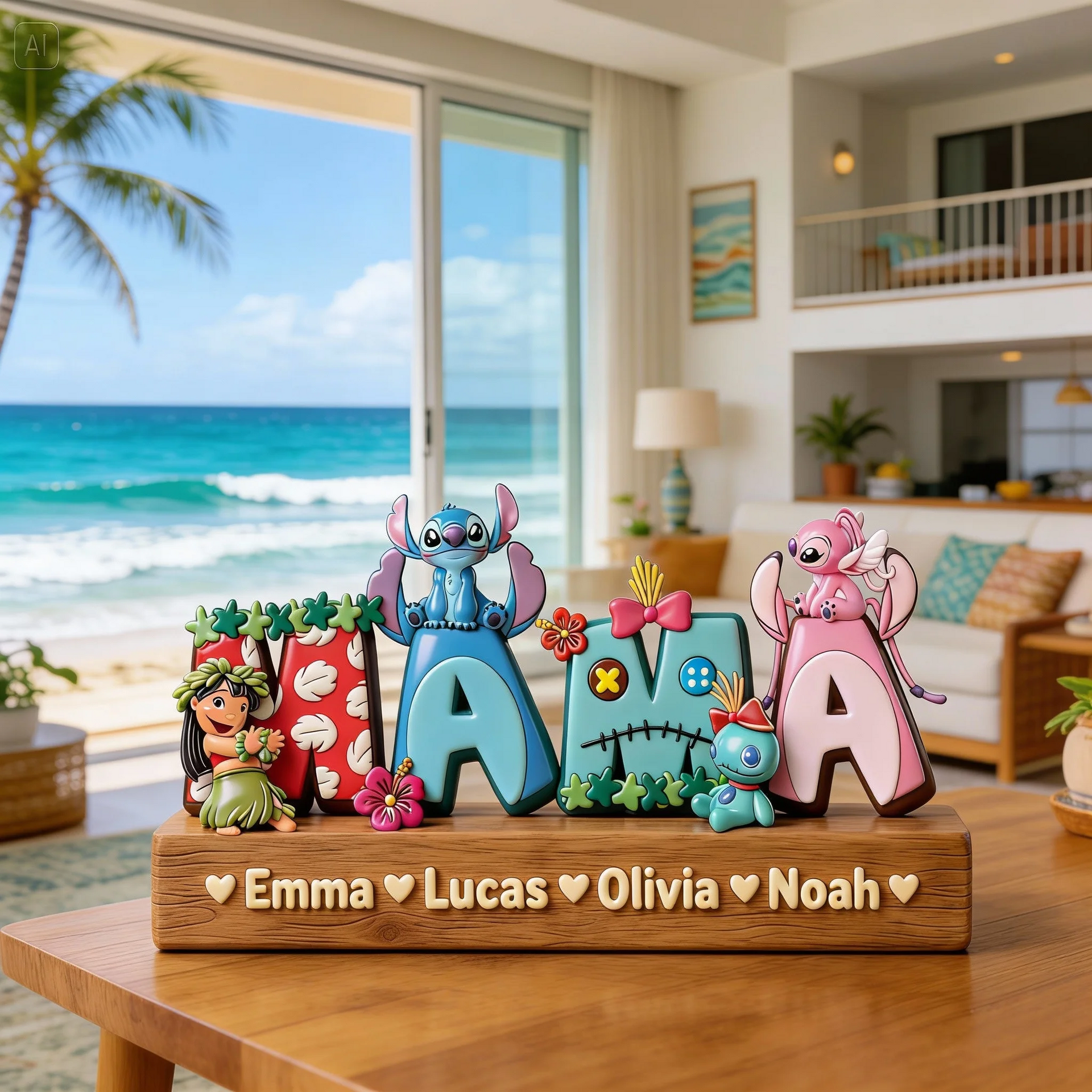 MAMA Acrylic Plaque Personalized with Family Names – Custom Decor | Gift For Mom