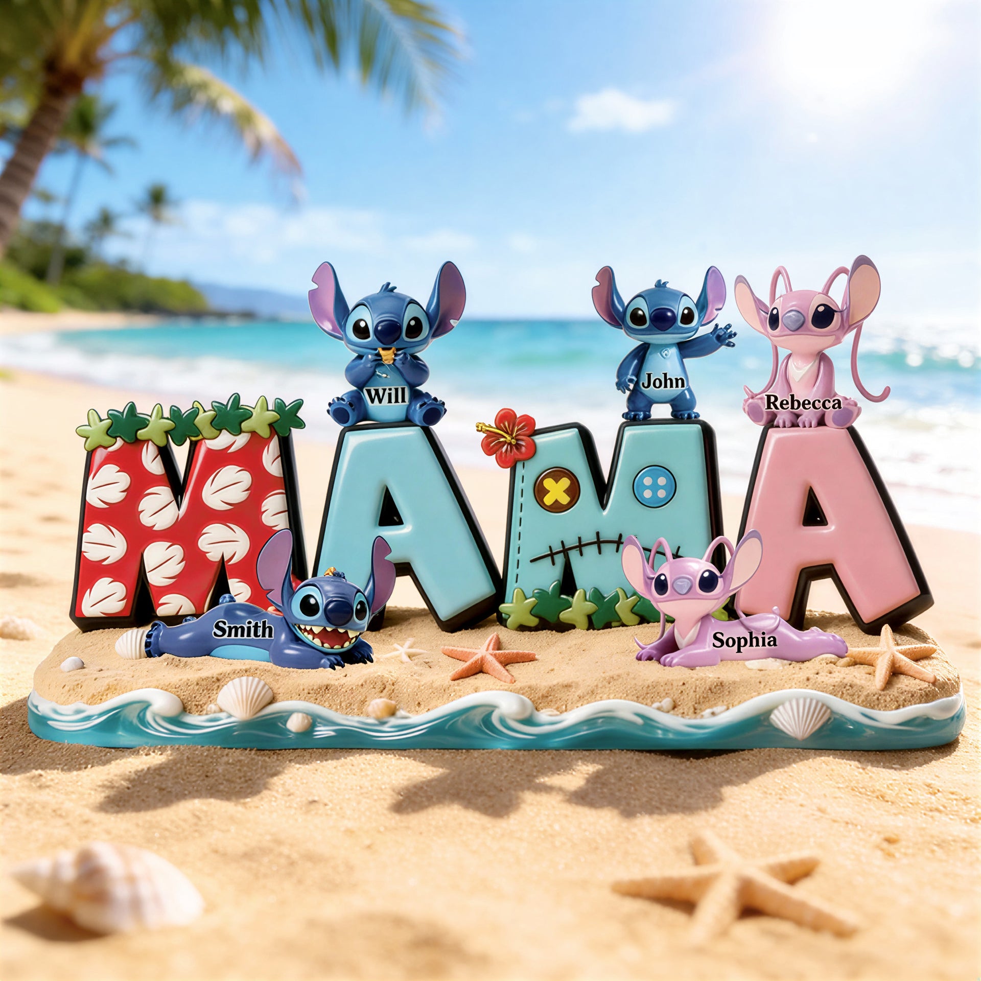 Personalized Mom Family Figurine – Custom Names Gift for Mom