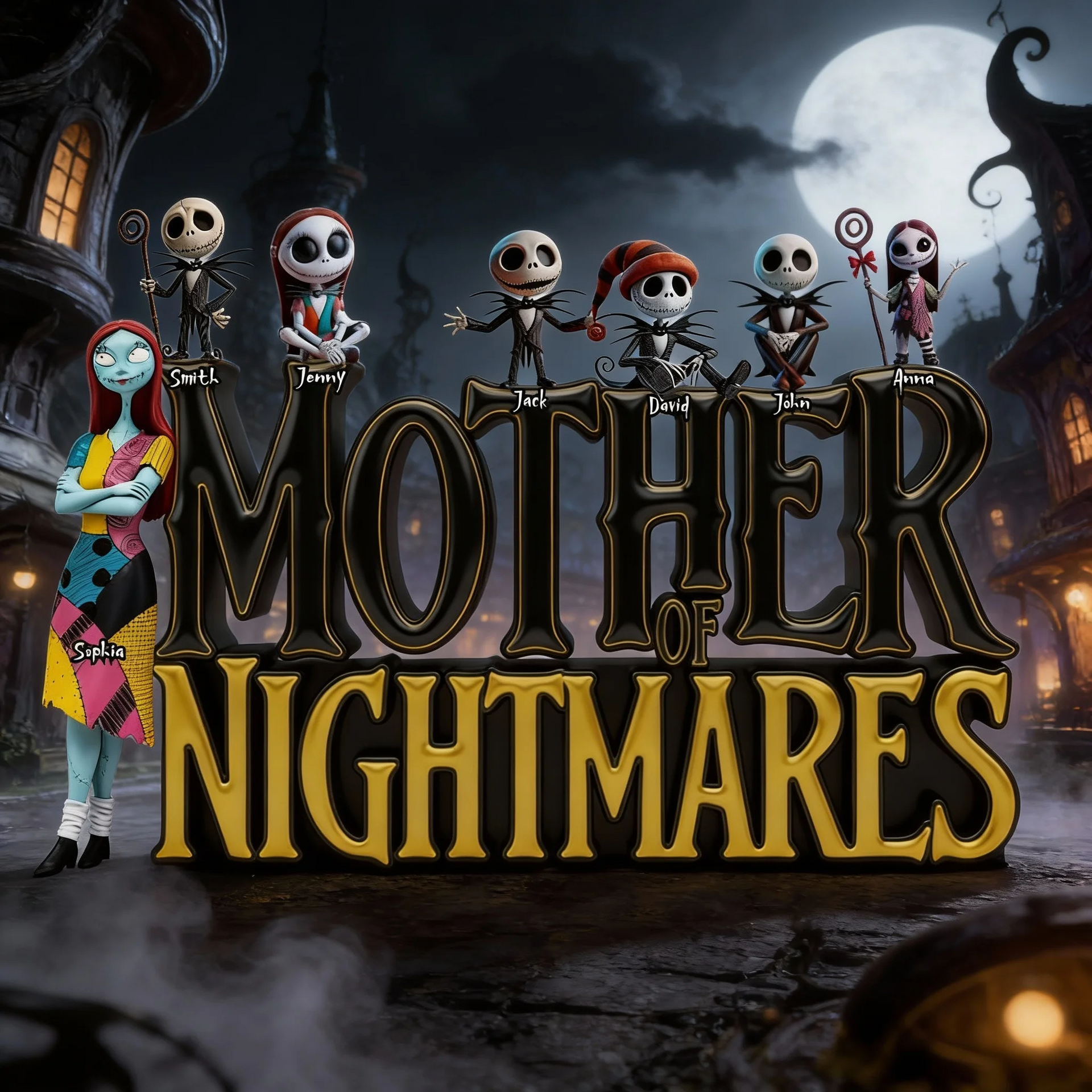 Personalized Mother of Nightmares Figurine – Custom Names Gift For Mom
