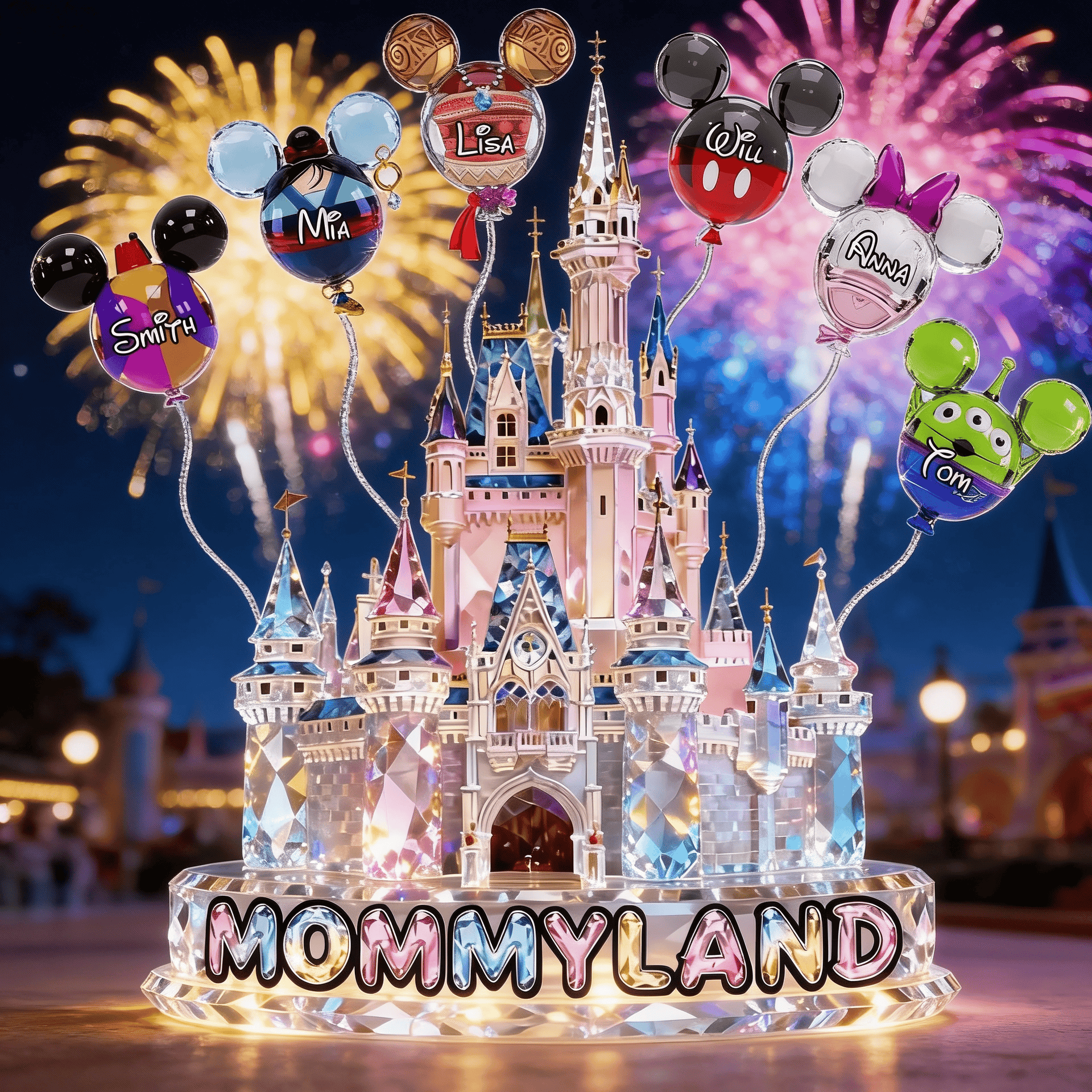 Fantasy Castle Personalized Gift for Mom – Custom Family Names