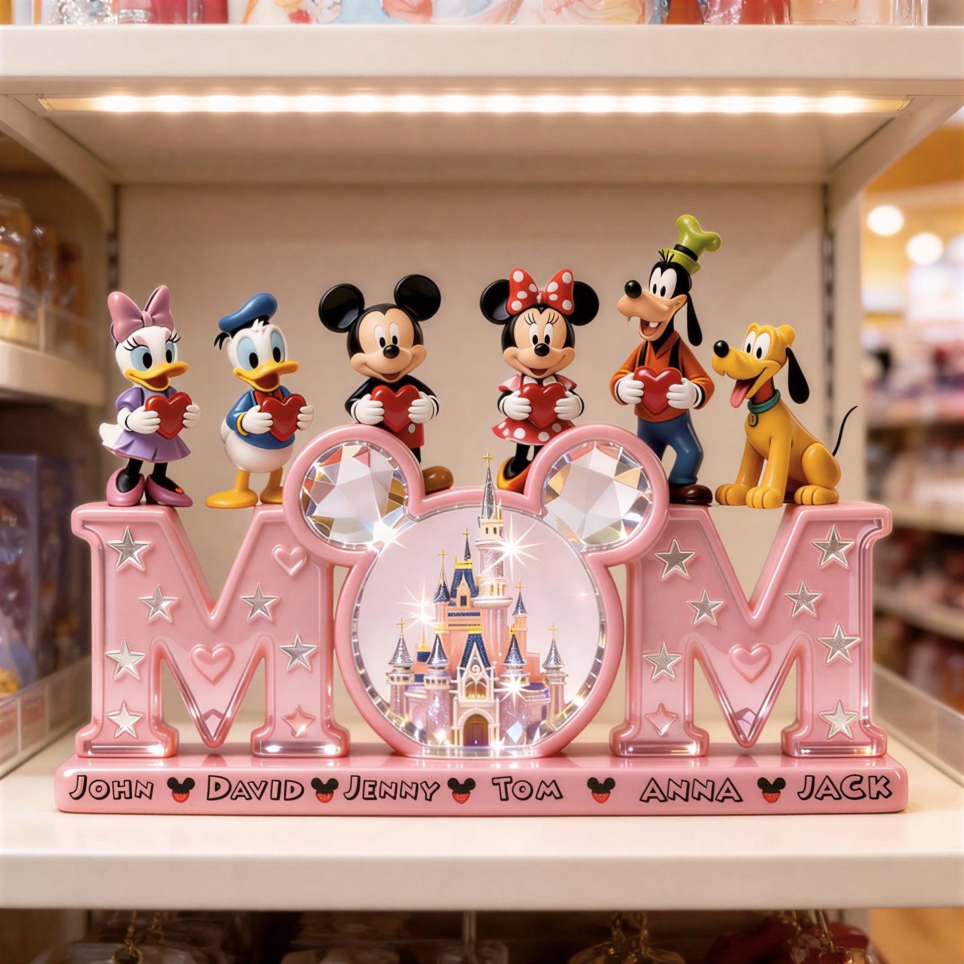 Personalized Mom Name Figurine with Kids Names Acrylic Plaque – Magical Gift For Mom