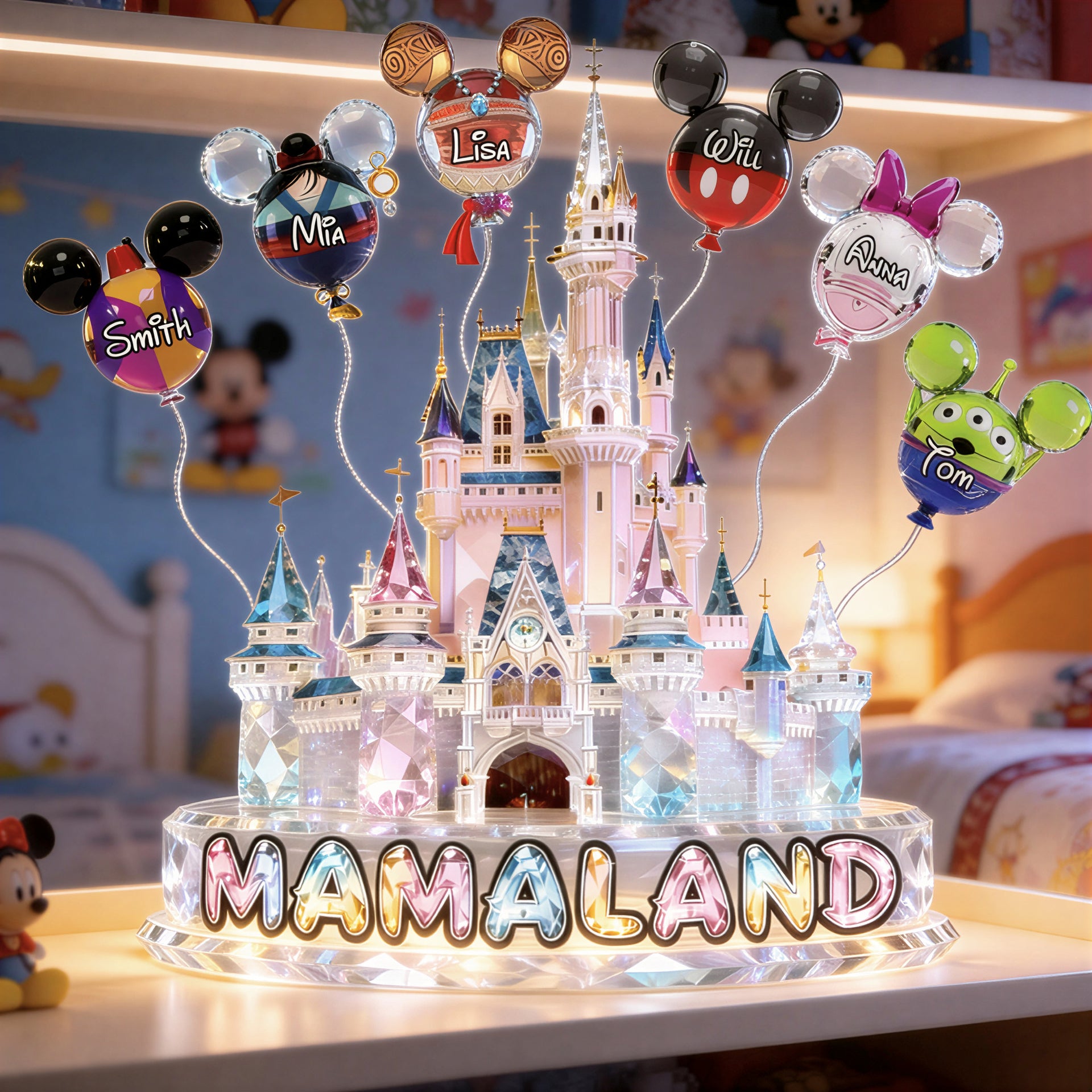 Fantasy Castle Personalized Gift for Mom – Custom Family Names
