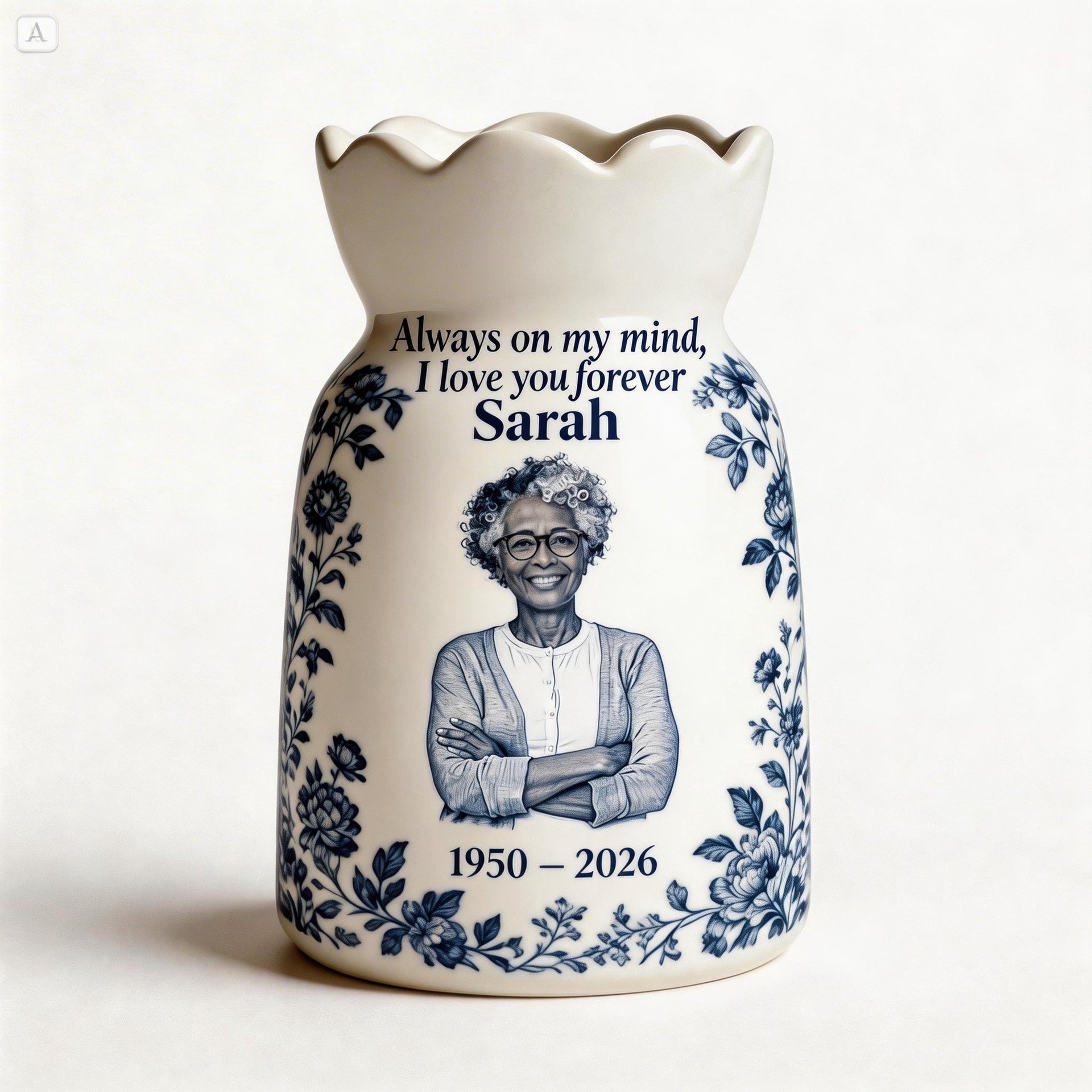 Personalized Memorial Flower Vase with Photo, Custom Sympathy Gift, Remembrance Vase, In Loving Memory Gift, Bereavement Keepsake