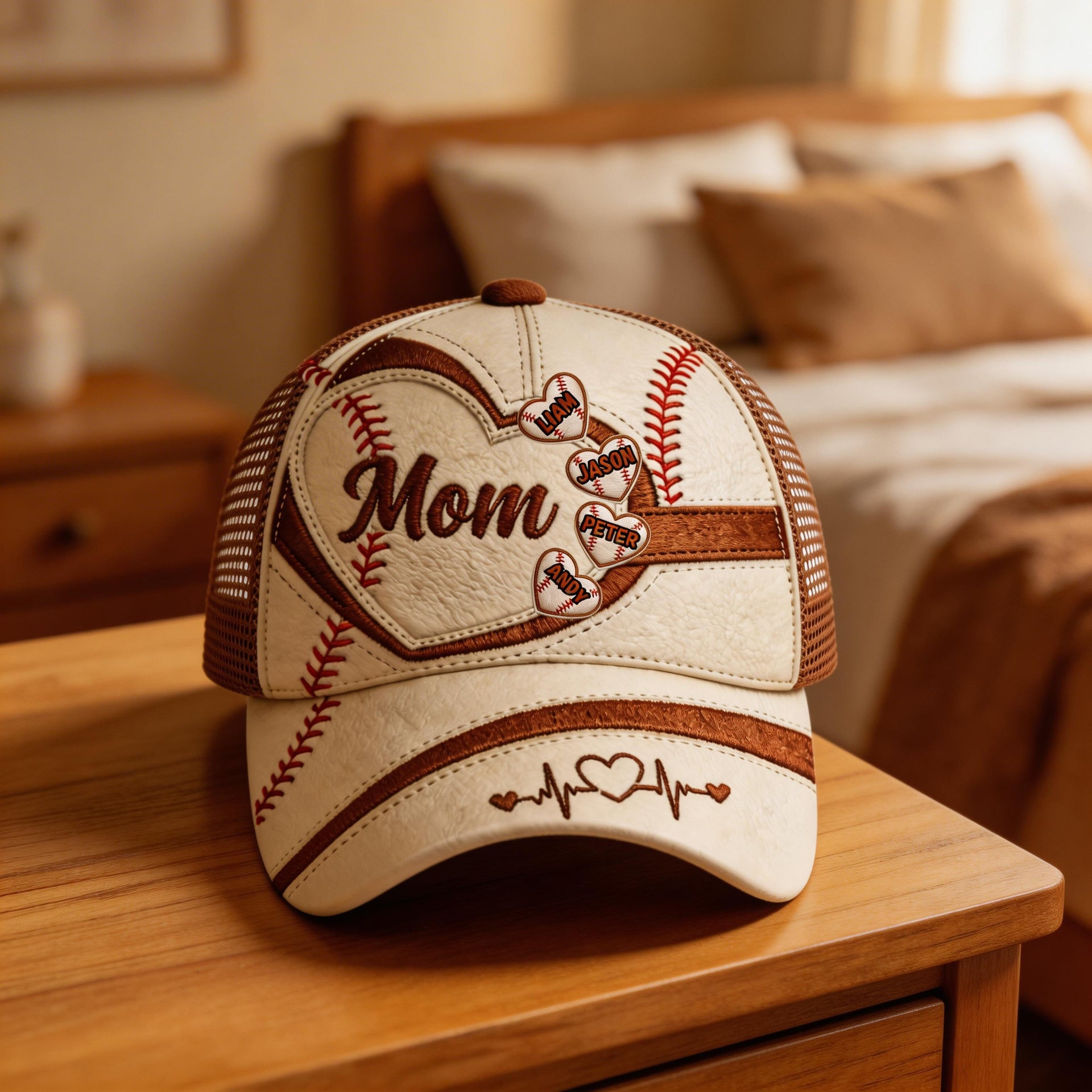 Personalized Mom Baseball Mesh Cap – Custom Name Gift for Mom, Baseball Mom Hat, Mother’s Day Gift from Kids, Sports Mom Cap