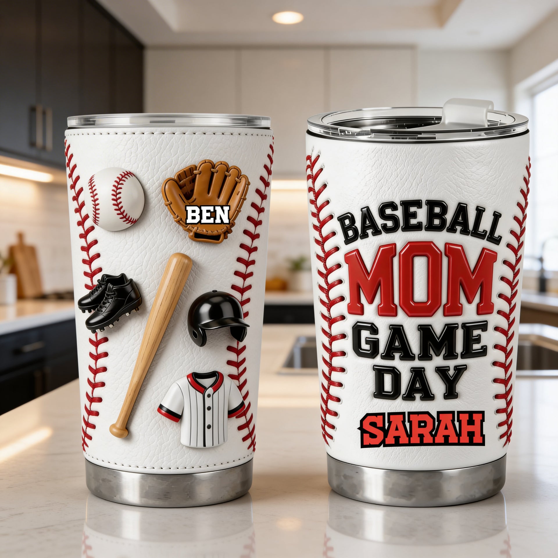 Baseball Mom Tumbler 20oz – Game Day Baseball Mom Gift, Sports Mom Cup, Baseball Lover Gift for Mom, Insulated Travel Mug