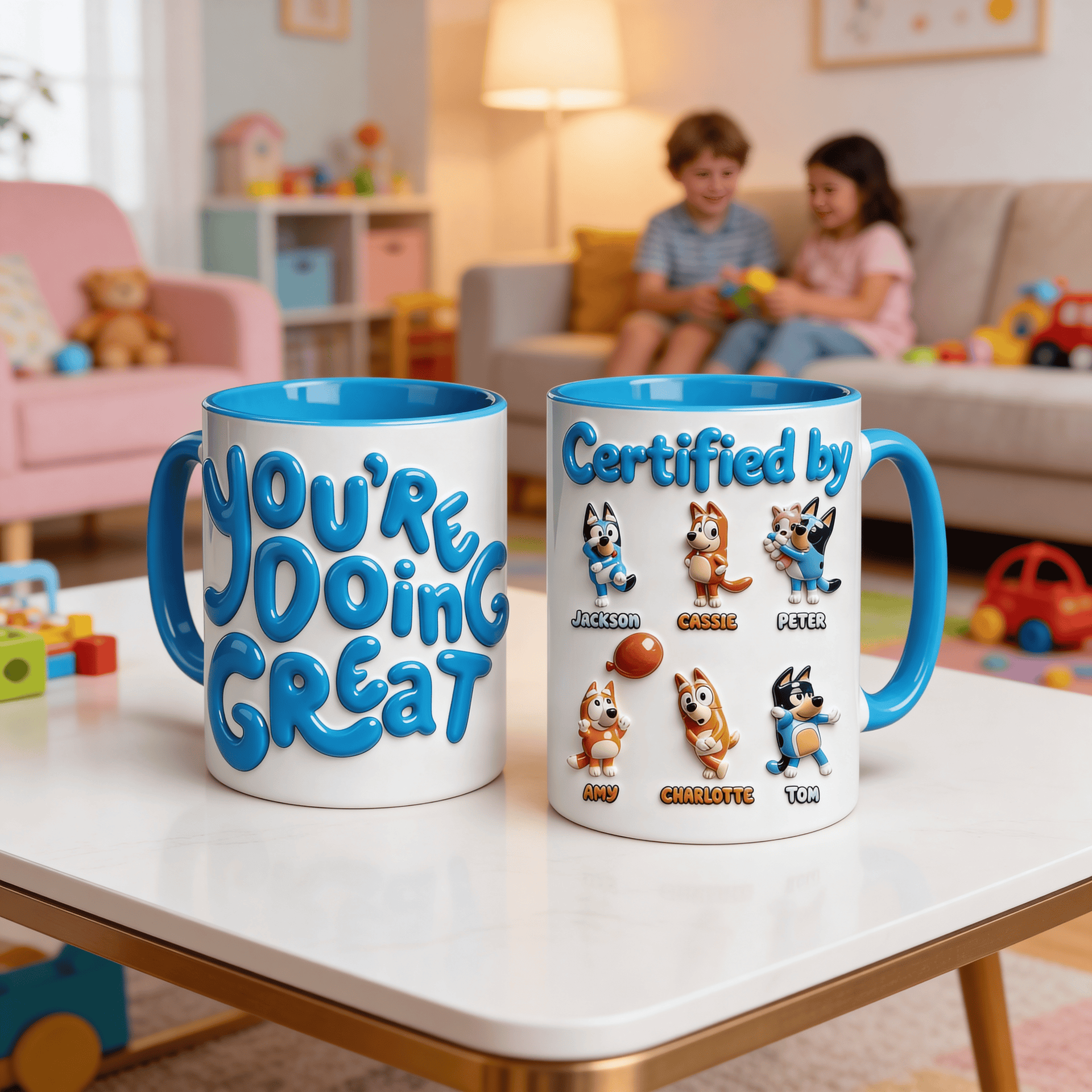 You’re Doing Great Mom Mug – Personalized Mom Gift from Kids, Custom Family Mom Coffee Mug, Mother’s Day Gift, Cute Mom Cup