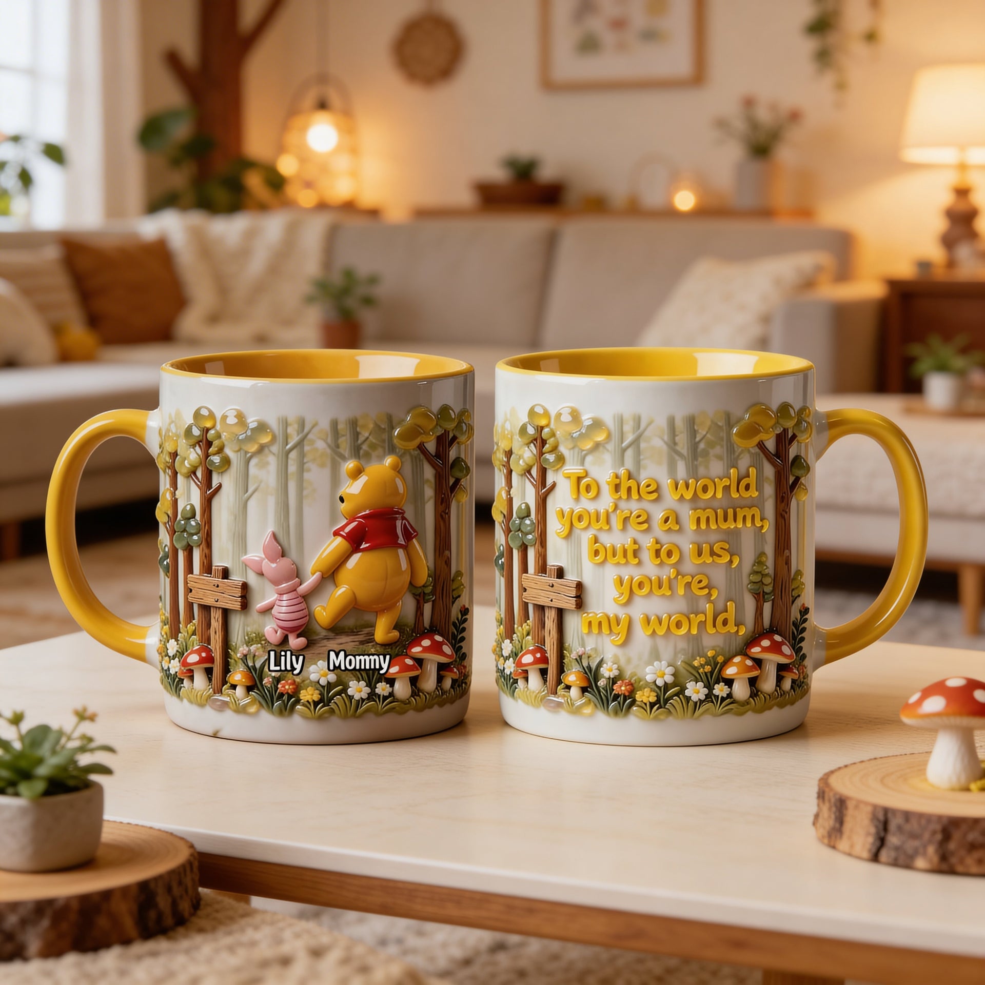 To The World You're A Mum Mug – Personalized Mom Gift from Kids, Cute Bear Mom Coffee Mug, Mother’s Day Gift for Mom