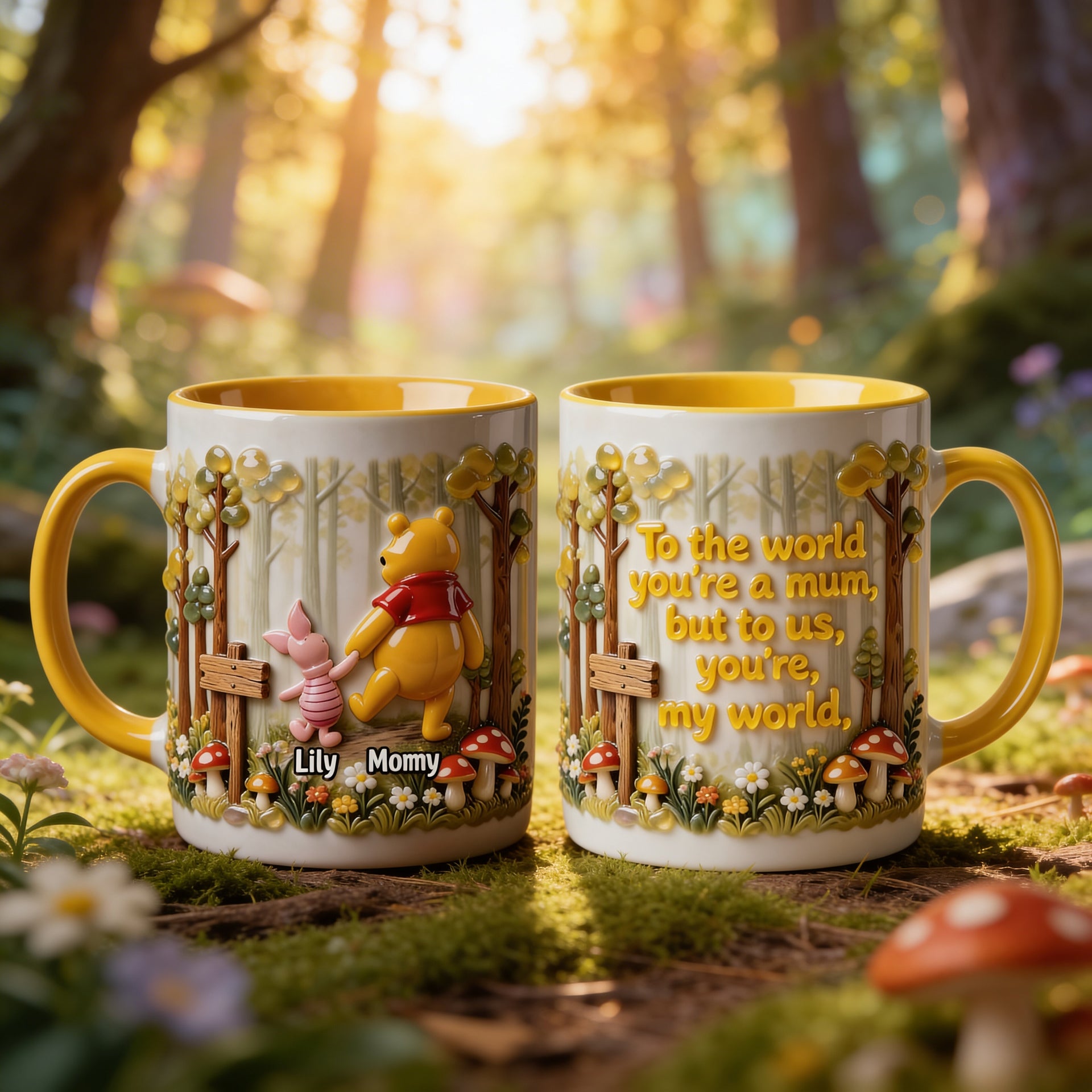 To The World You're A Mum Mug – Personalized Mom Gift from Kids, Cute Bear Mom Coffee Mug, Mother’s Day Gift for Mom