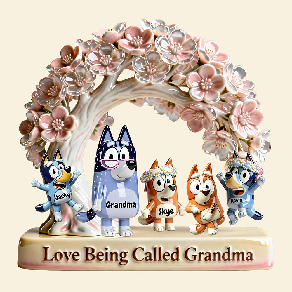 Personalized Grandma & Kids Acrylic Plaque – Custom Family Characters Display – Gift For Mom