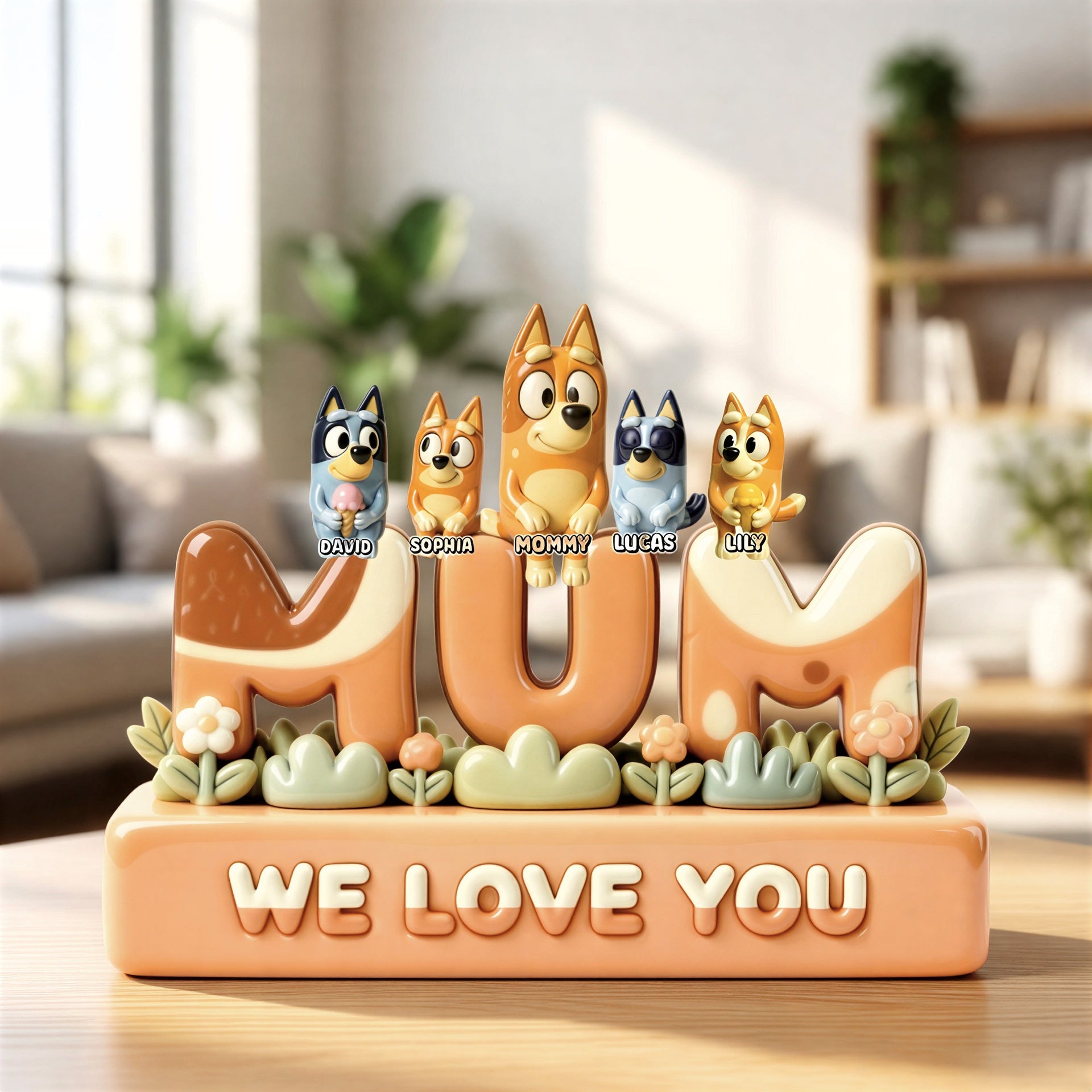 Custom Mom Acrylic Plaque with Children Names – Personalized Cute Family Gift For Mom
