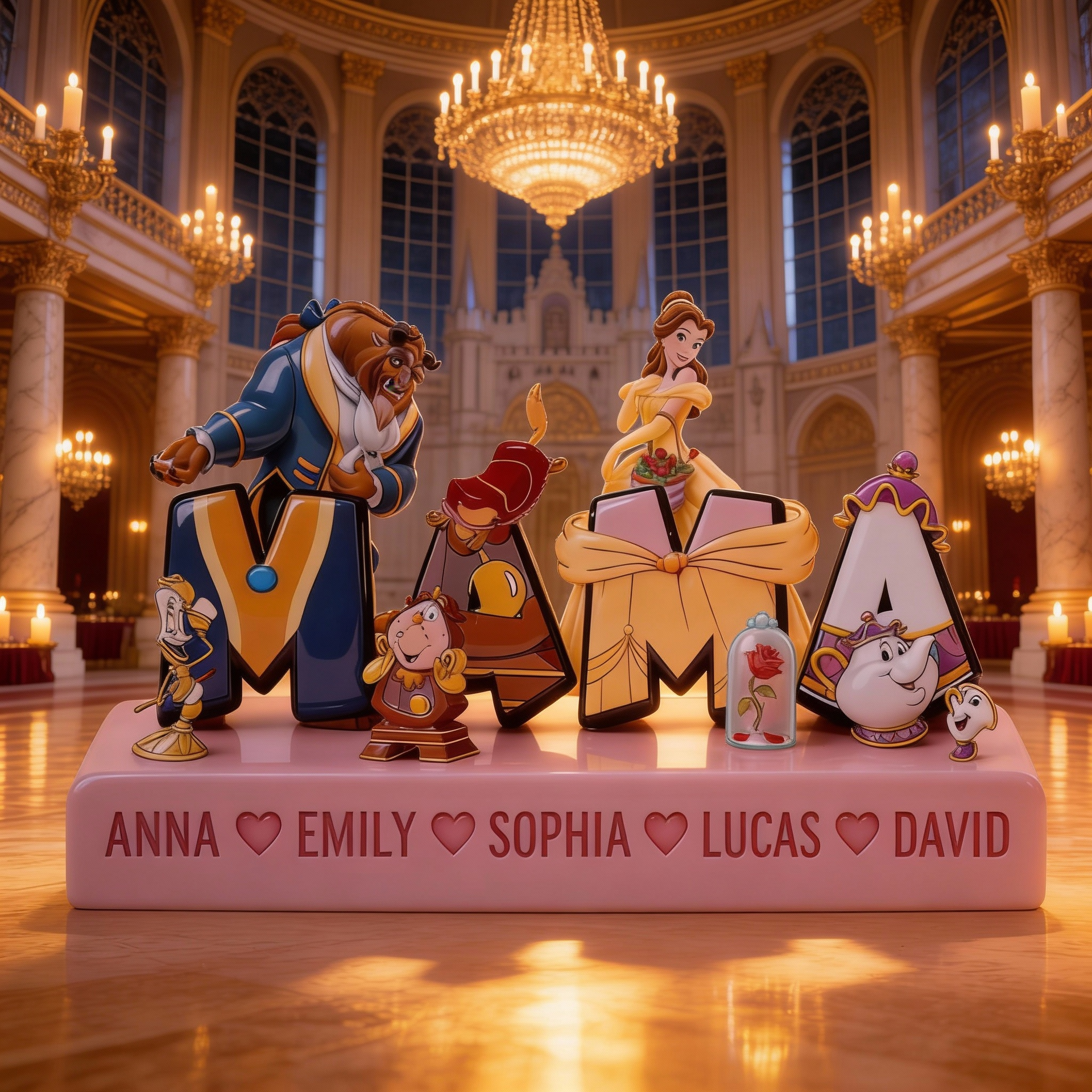 Custom Family Acrylic Plaque with Children Names – Cute Cartoon Keepsake, Gift For Mom