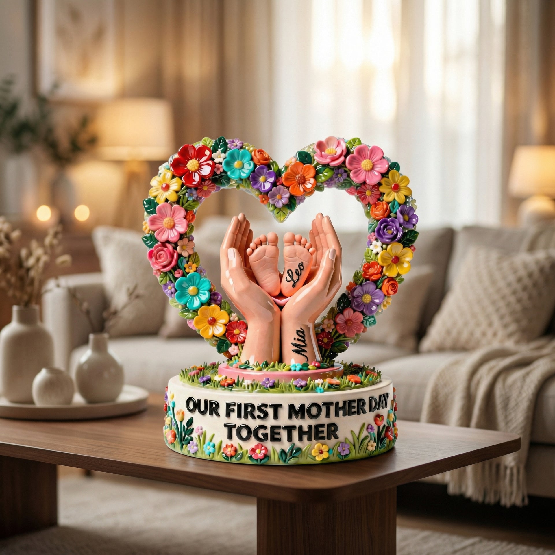 Our First Mother Day Together Custom Shape Plaque Personalized Gift For Mom First Mothers Day Gift From Baby