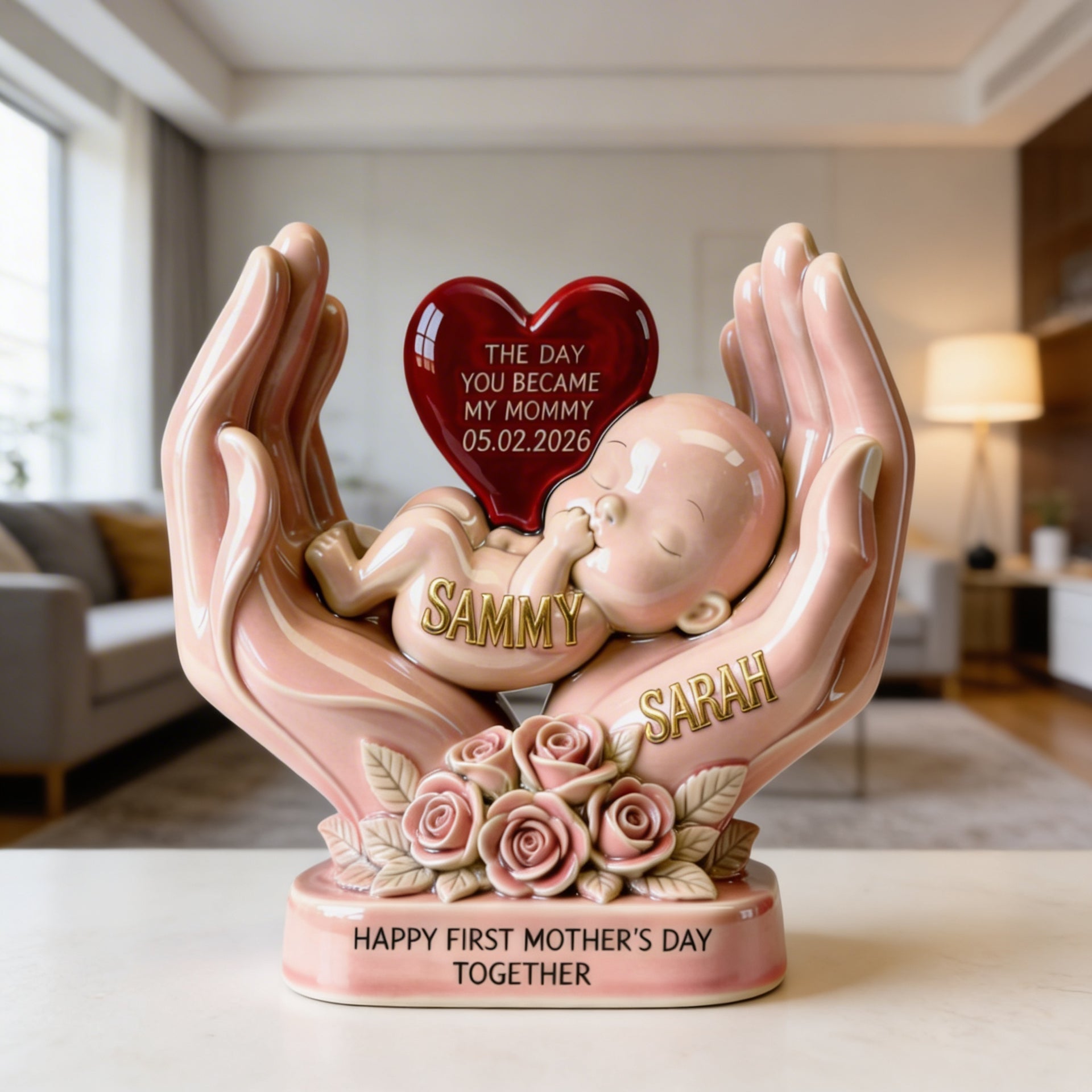 First Mother’s Day Gift – Personalized New Mom Plaque – Baby Birth Keepsake