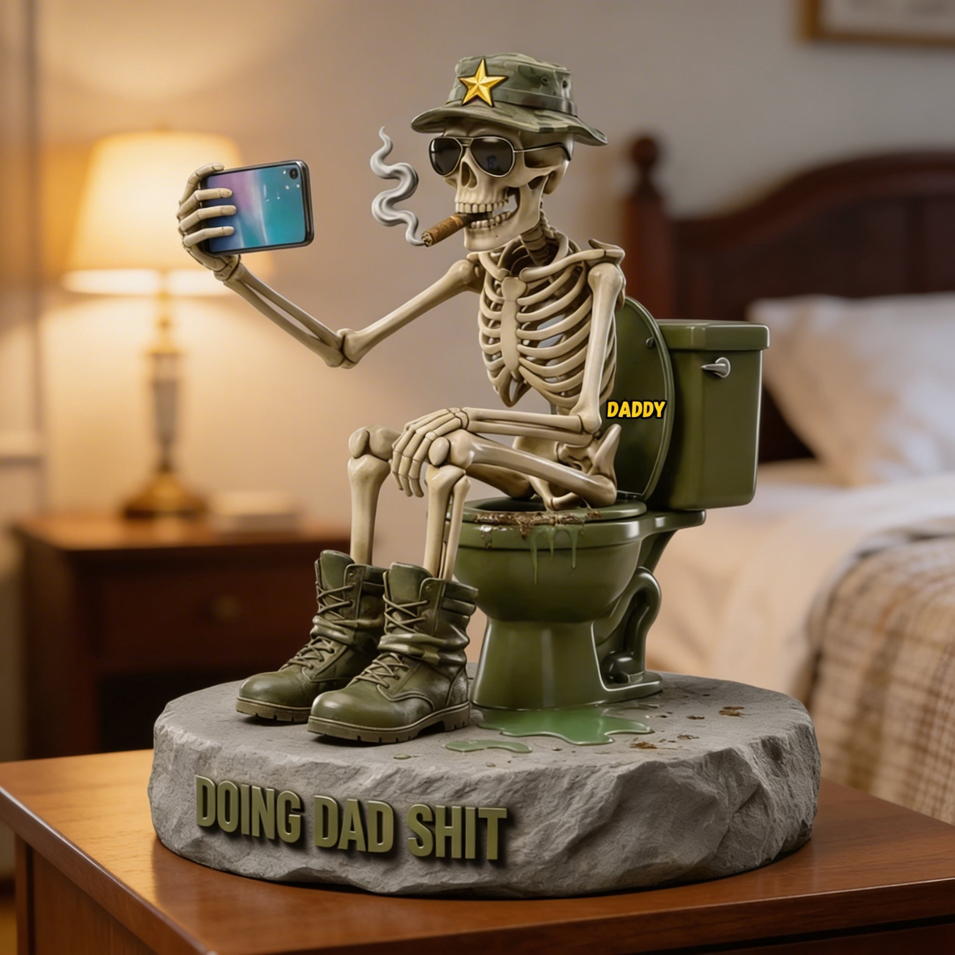 Funny Dad Gift – Doing Dad Sh*t Plaque – Personalized Military Dad Decor