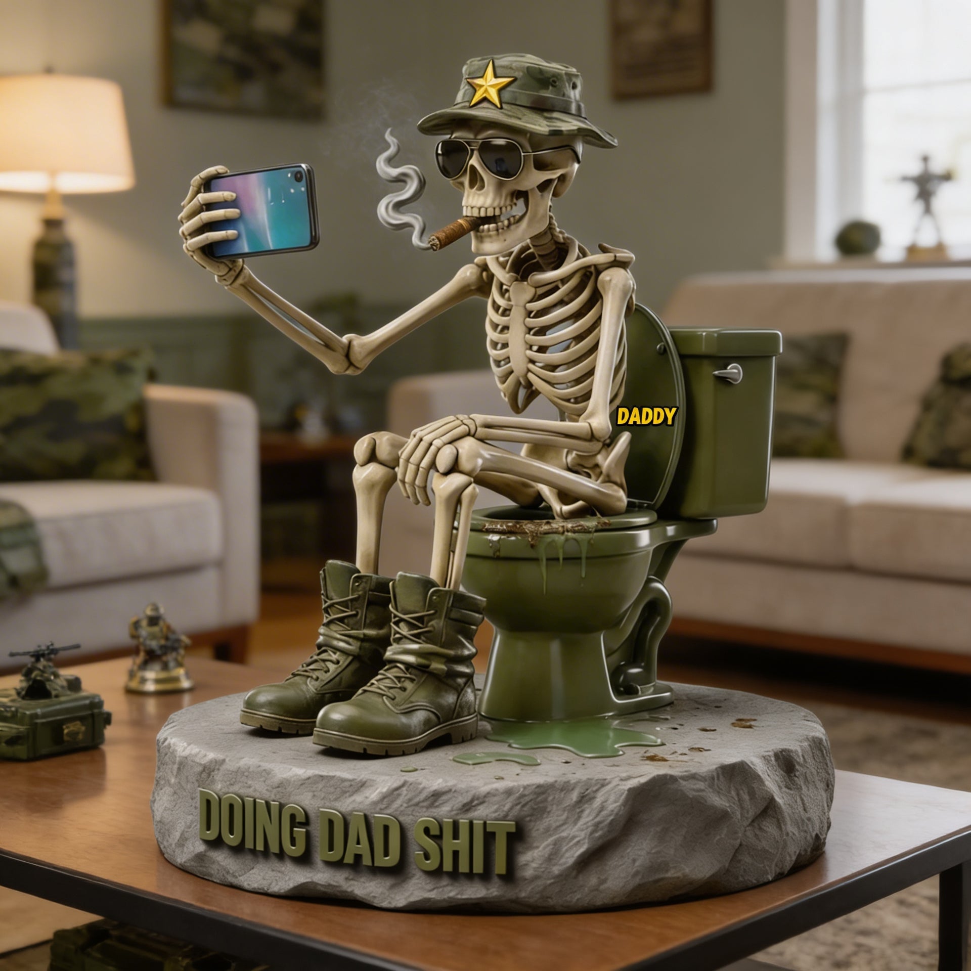 Funny Dad Gift – Doing Dad Sh*t Plaque – Personalized Military Dad Decor