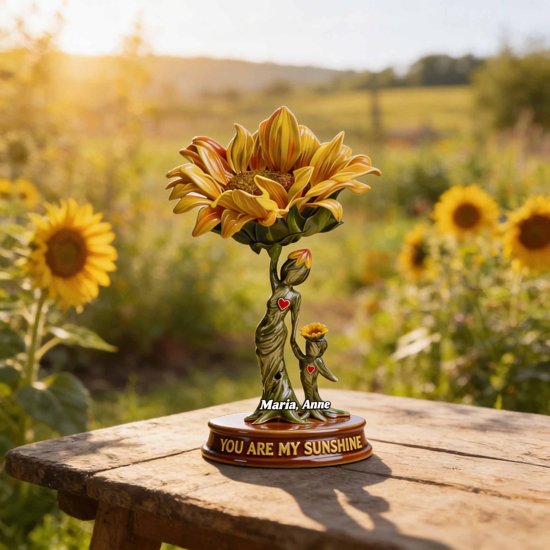 Sunflower Mom Plaque – Personalized Mother Daughter Gift – You Are My Sunshine