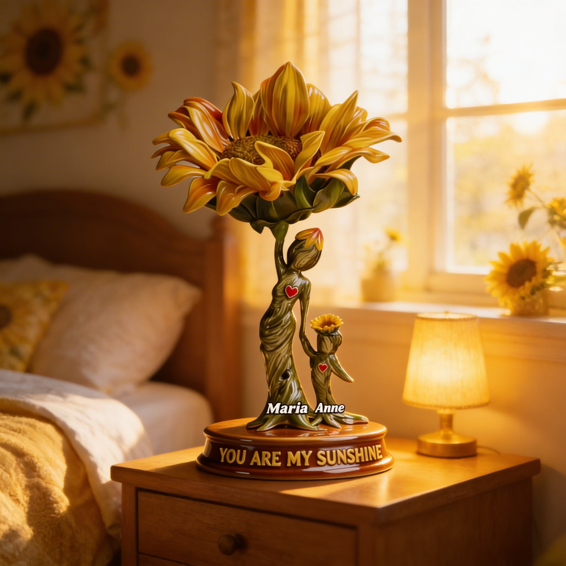 Sunflower Mom Plaque – Personalized Mother Daughter Gift – You Are My Sunshine