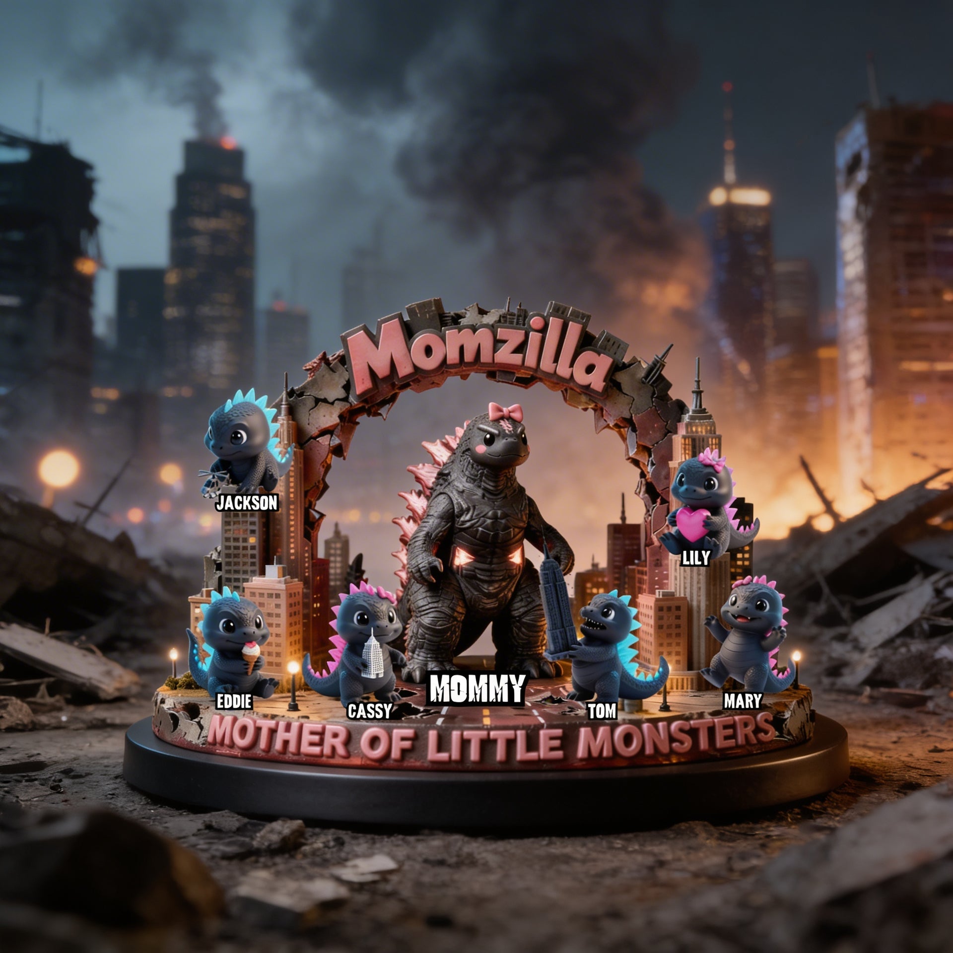 Personalized Momzilla Plaque – Mother of Little Monsters Family Gift