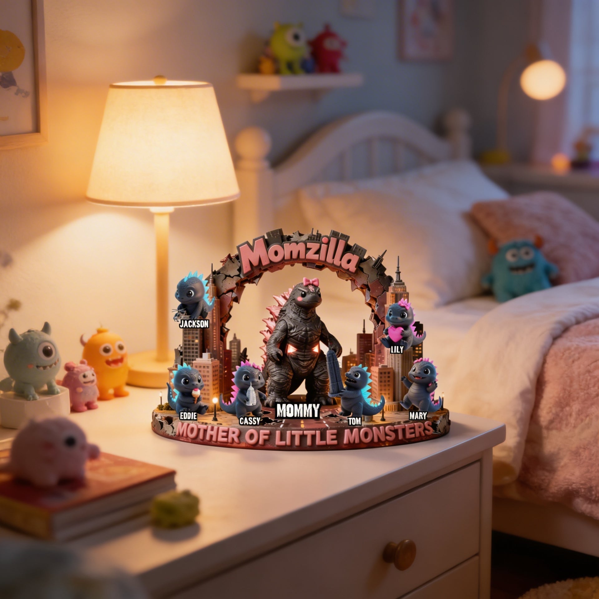 Personalized Momzilla Plaque – Mother of Little Monsters Family Gift