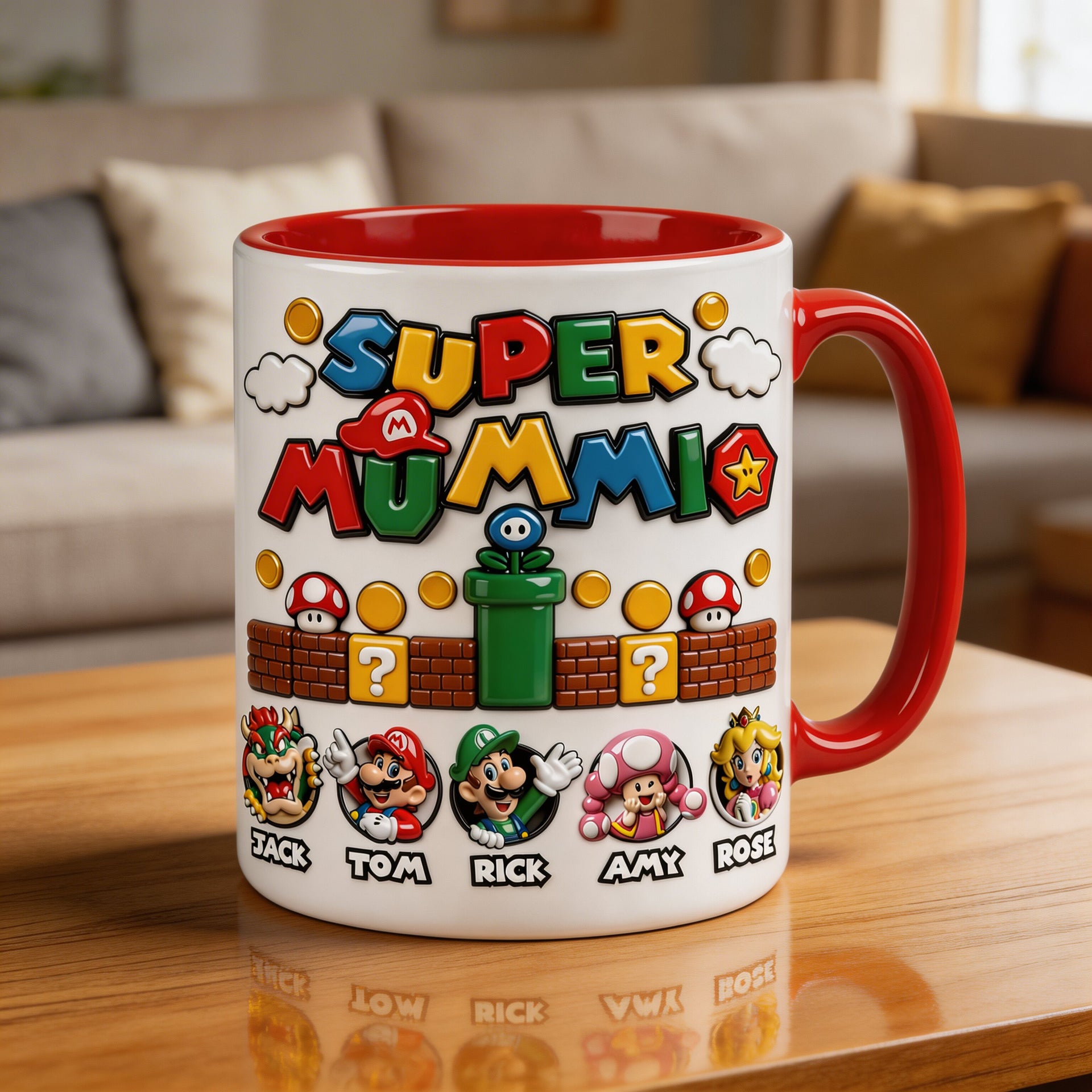 Personalized Super Mom & Super Dad Mug, Custom Kids Names Mug, Super Daddio Gift, Funny Parent Mug, Mother’s Day Father’s Day Gift