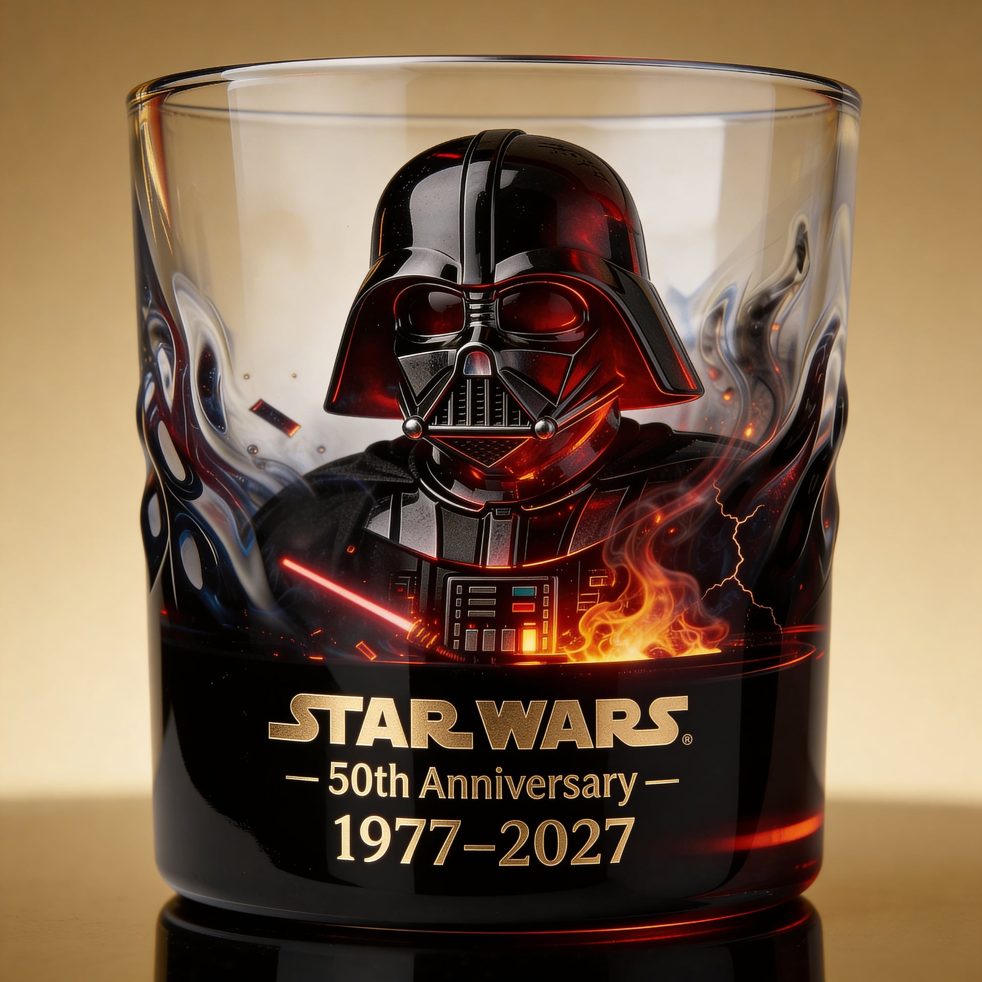 Dark Force Inspired Whiskey Glass – 50th Anniversary 1977–2027 Collectible Tumbler Gift (50th Anniversary Edition Style)
