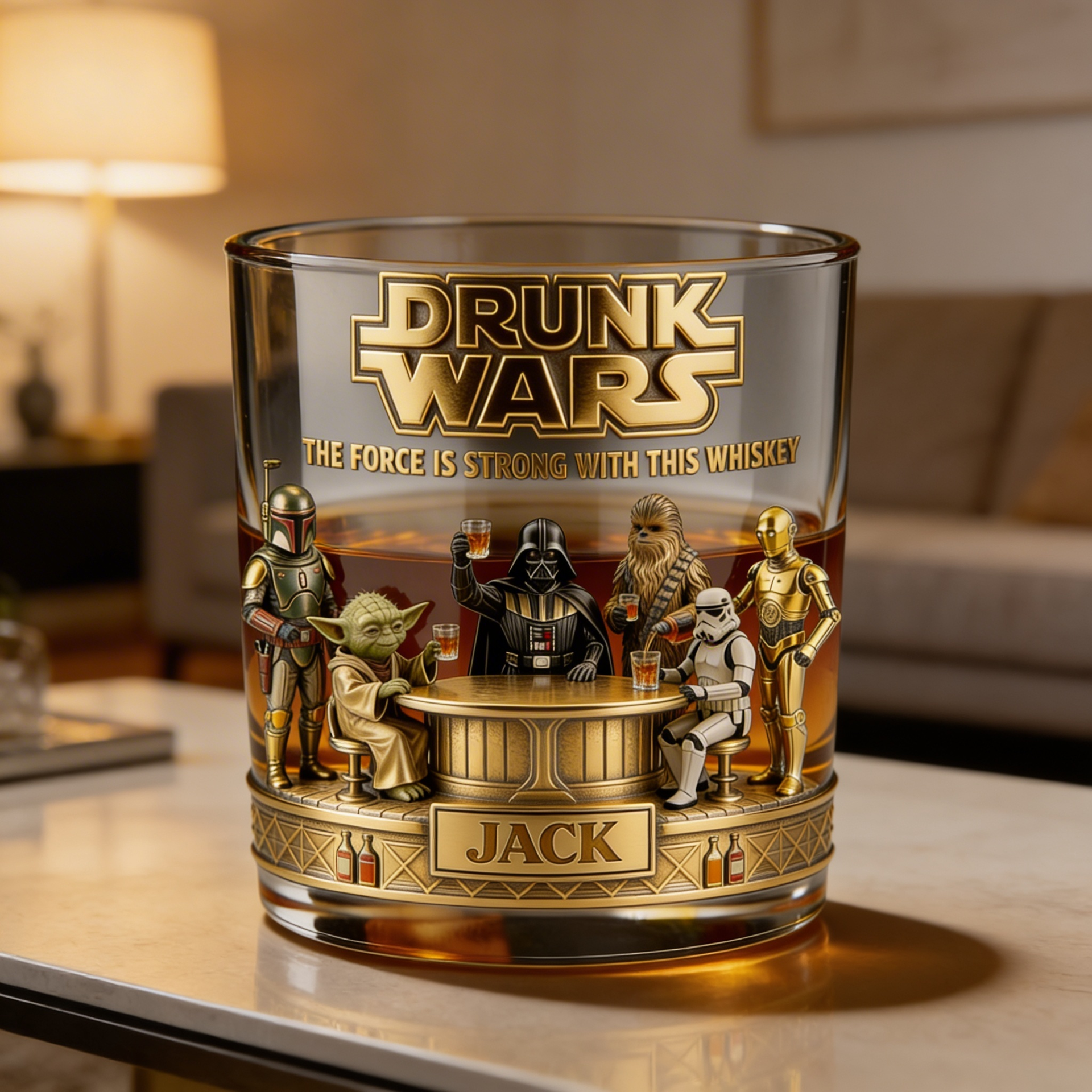 Funny Whiskey Glass – Sci-Fi Inspired Drinking Glass for Men & Gift