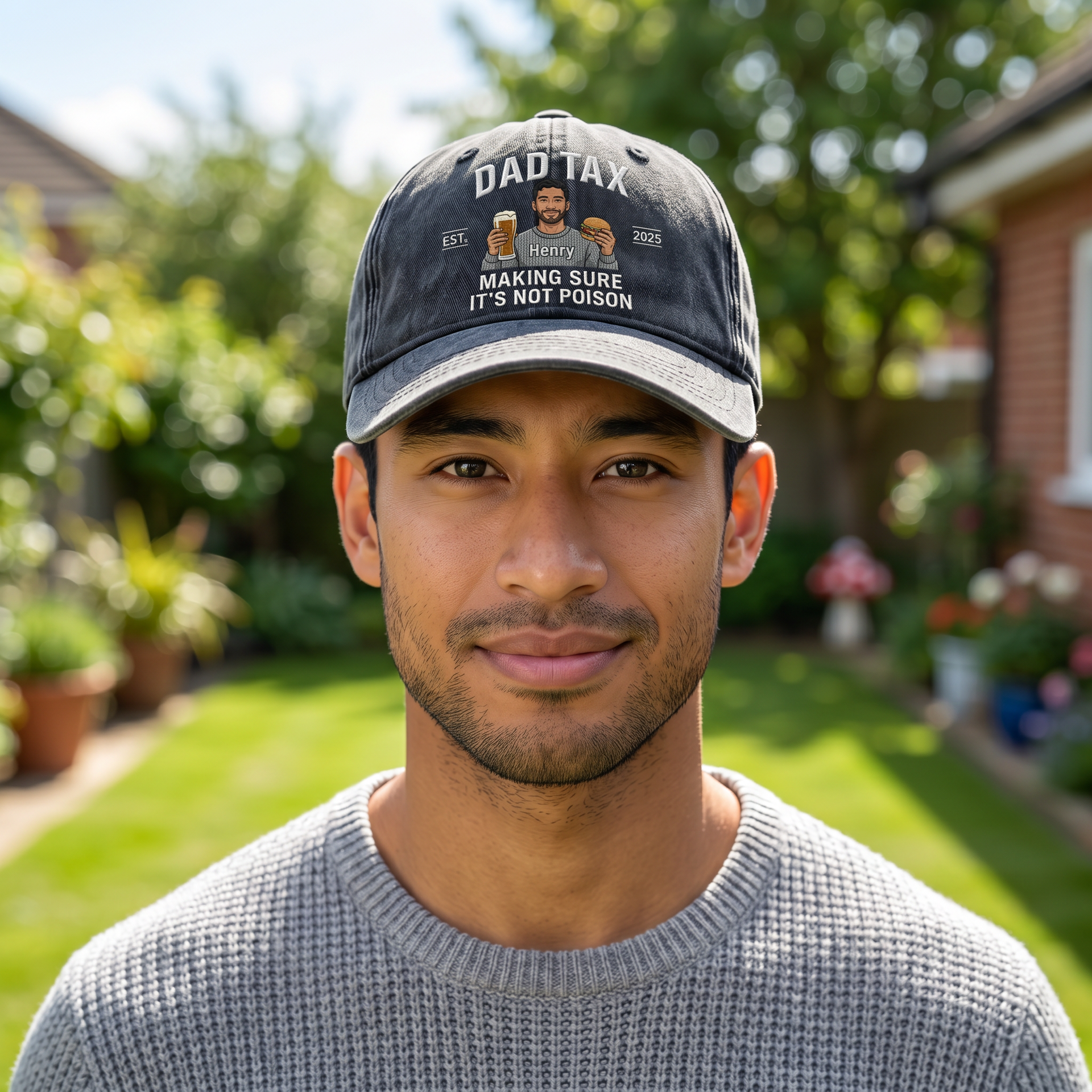 Custom Photo Dad Cap Personalized Embroidered Hat Gift For Dad Funny Father's Day Baseball Cap Custom Face Cap Gift For Him Dad Birthday Gift Adjustable Hat