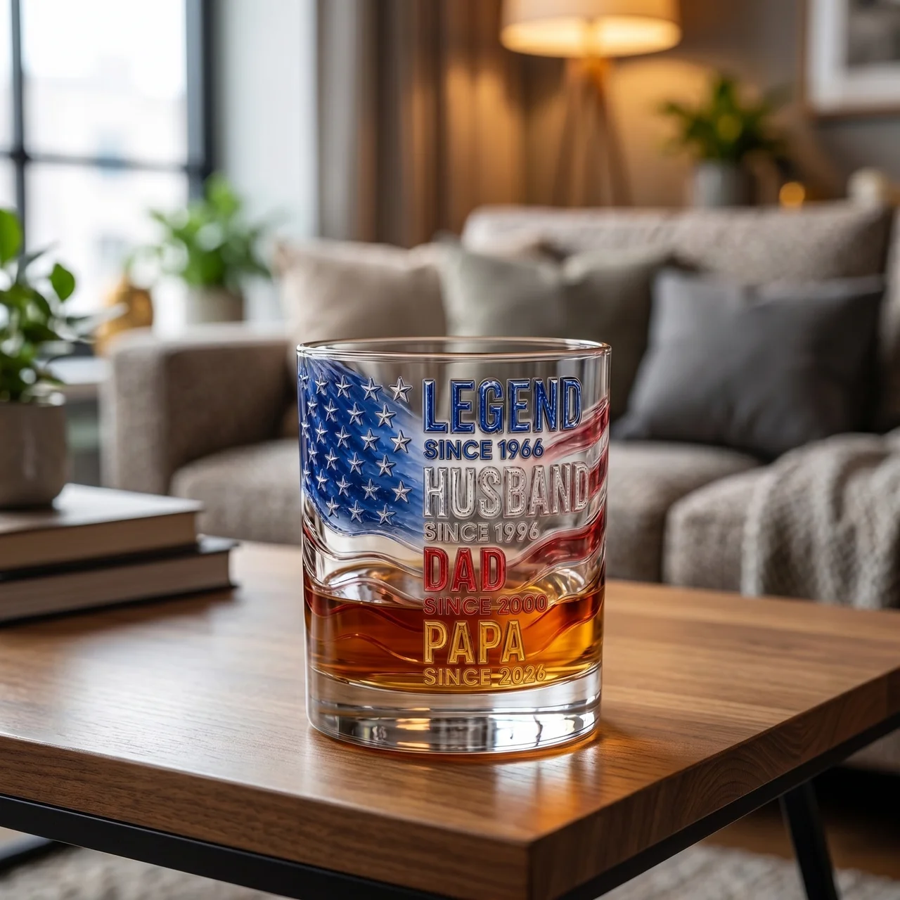 Custom Whiskey Glass for Dad, Personalized Legend Husband Dad Papa Glass, Engraved Whiskey Glass, Gift for Dad, Father’s Day Gift